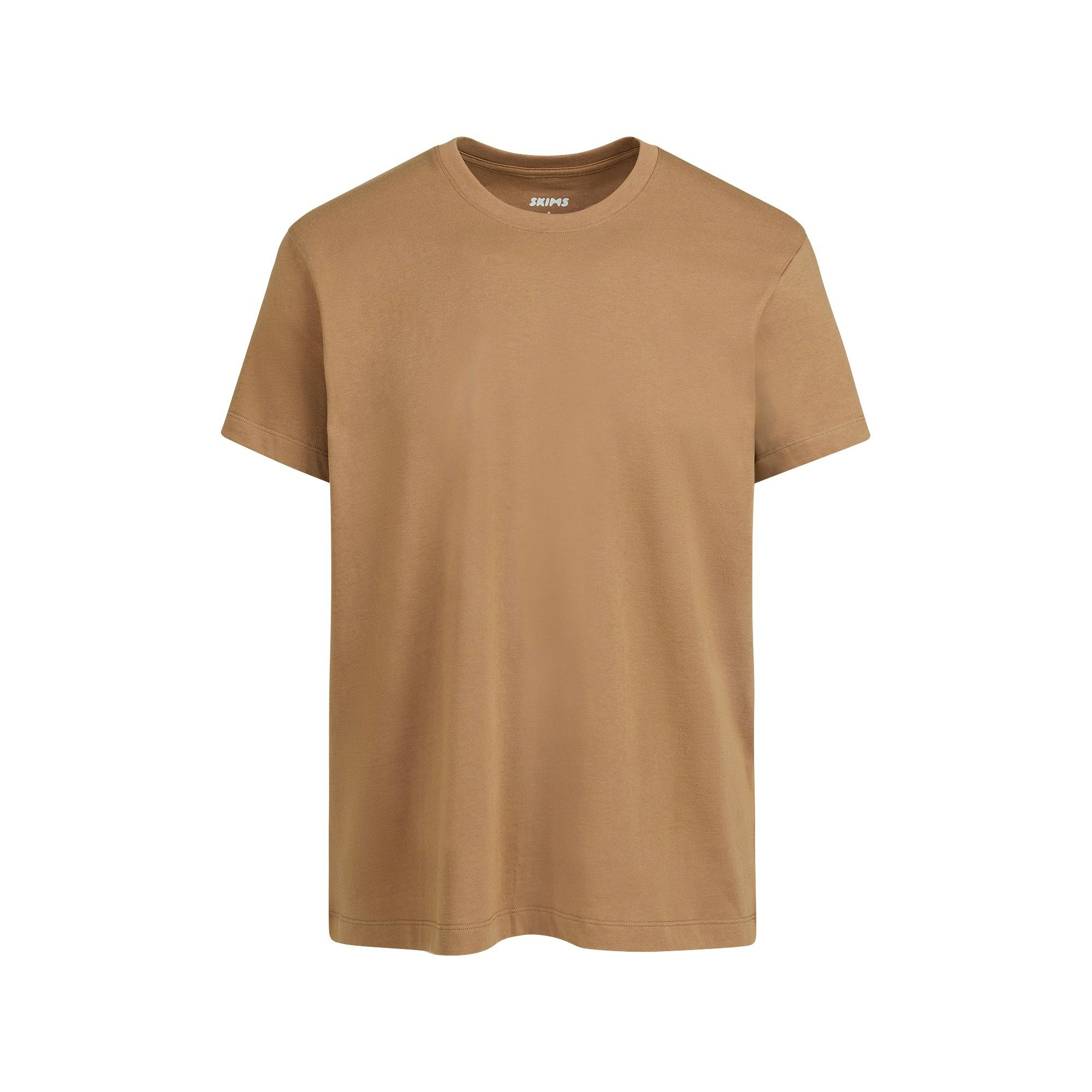SKIMS COTTON MENS CLASSIC T-SHIRT | RUSSET FLAT ON A WHITE BACKGROUND @ | FLT