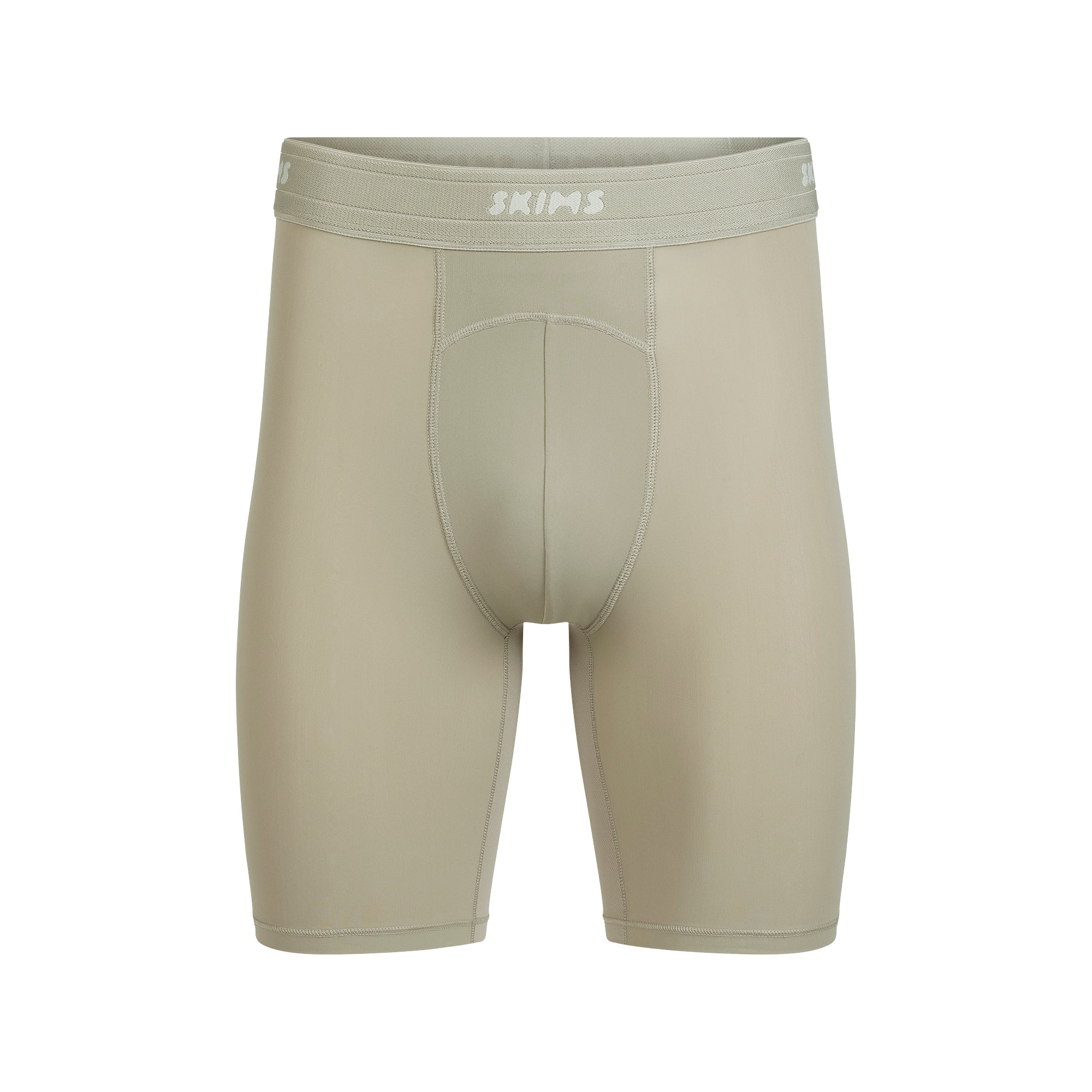SKIMS SPORT MENS 7" BOXER BRIEF | DUNE FLAT ON A WHITE BACKGROUND | FLT
