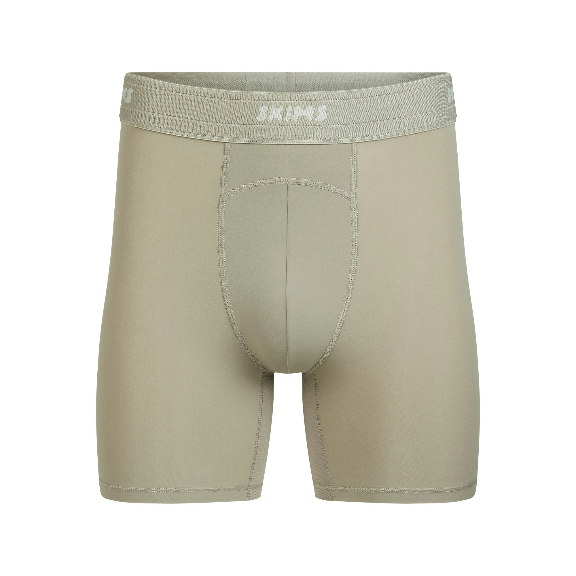 SKIMS SPORT MENS 5" BOXER BRIEF | DUNE FLAT ON A WHITE BACKGROUND | FLT