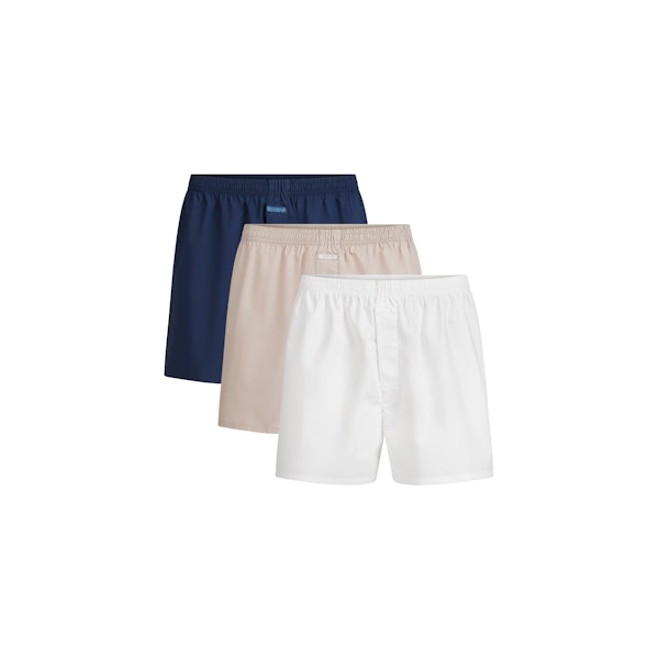 COTTON POPLIN MENS BOXER 3-PACK | LINEN MULTI FLAT ON A WHITE BACKGROUND | FOCUS: 0.0, 1.0, 0.9