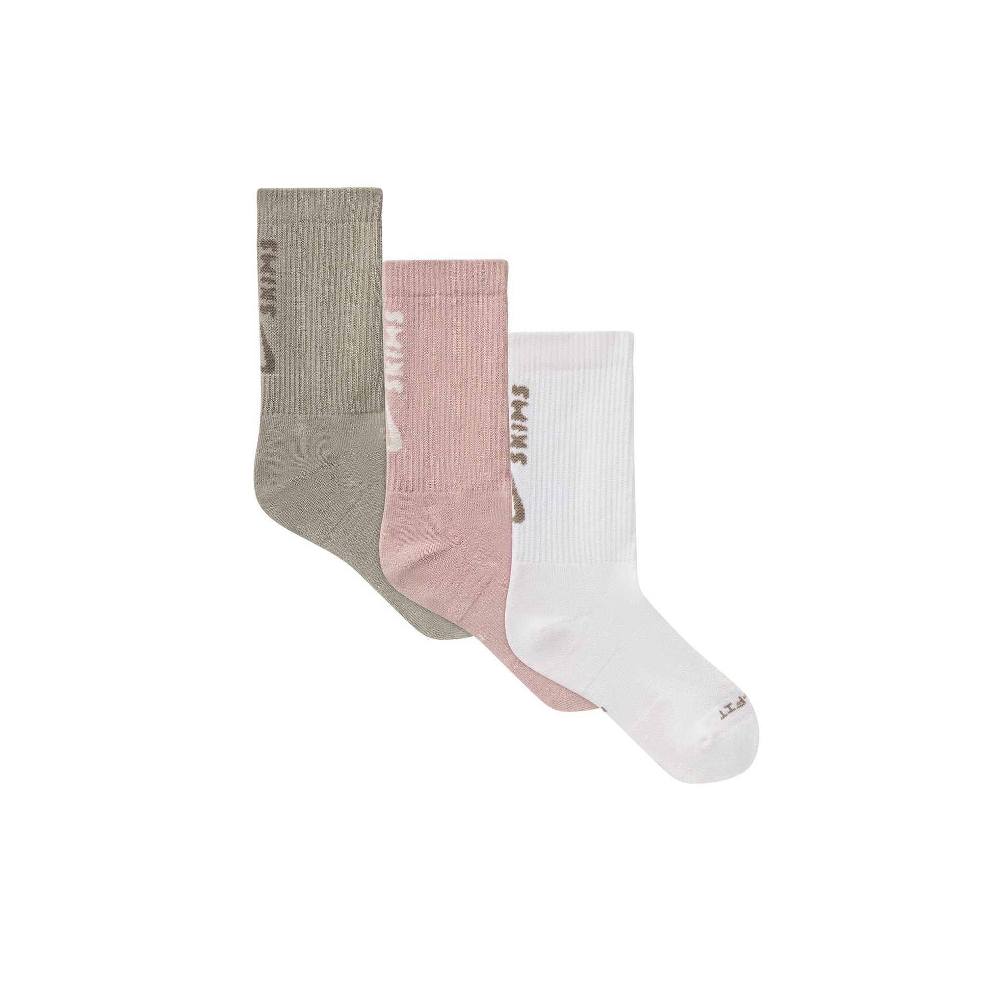 NikeSKIMS ACCESSORIES DRI-FIT CREW SOCK 3-PACK | HIMALAYAN MULTI FLAT ON A WHITE BACKGROUND | FLT @ | FOCUS: 0.0, 1.0, 0.9