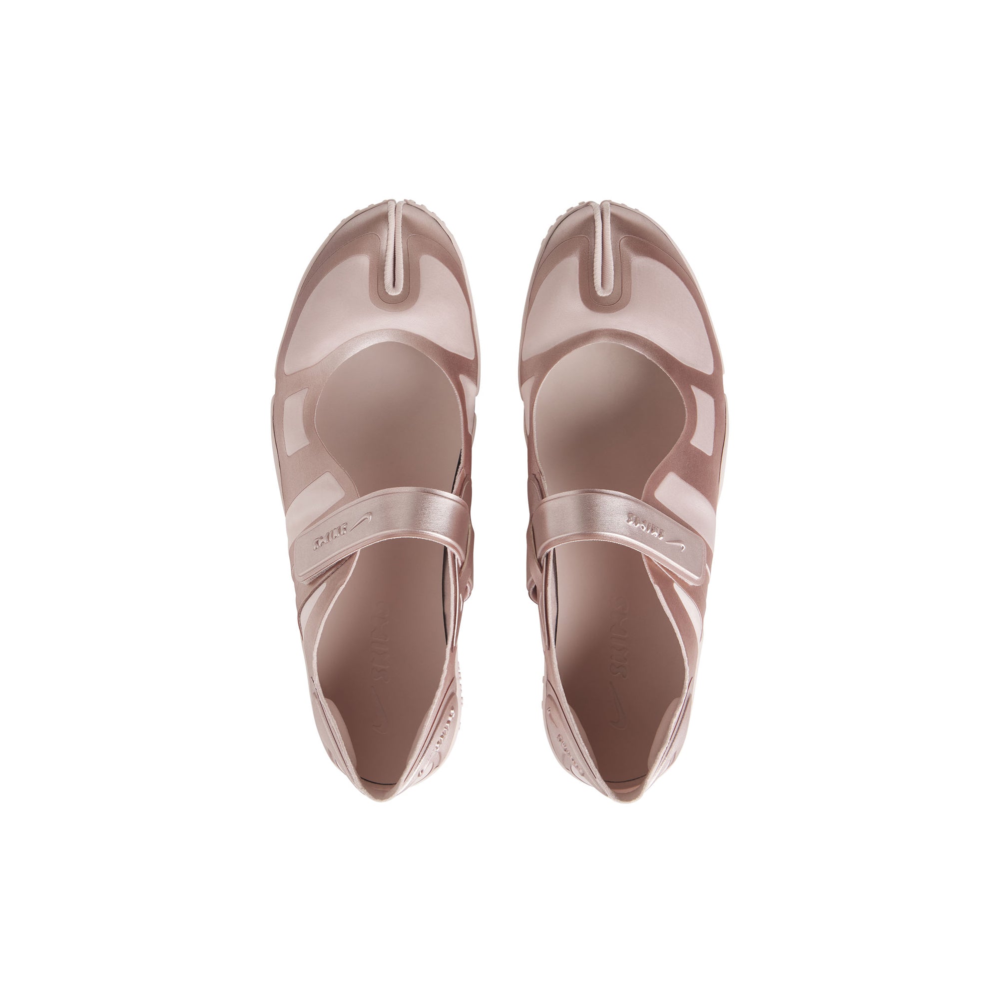 NikeSKIMS FOOTWEAR SATIN RIFT | SILT RED/SILT RED-SILT RED FLAT ON A WHITE BACKGROUND