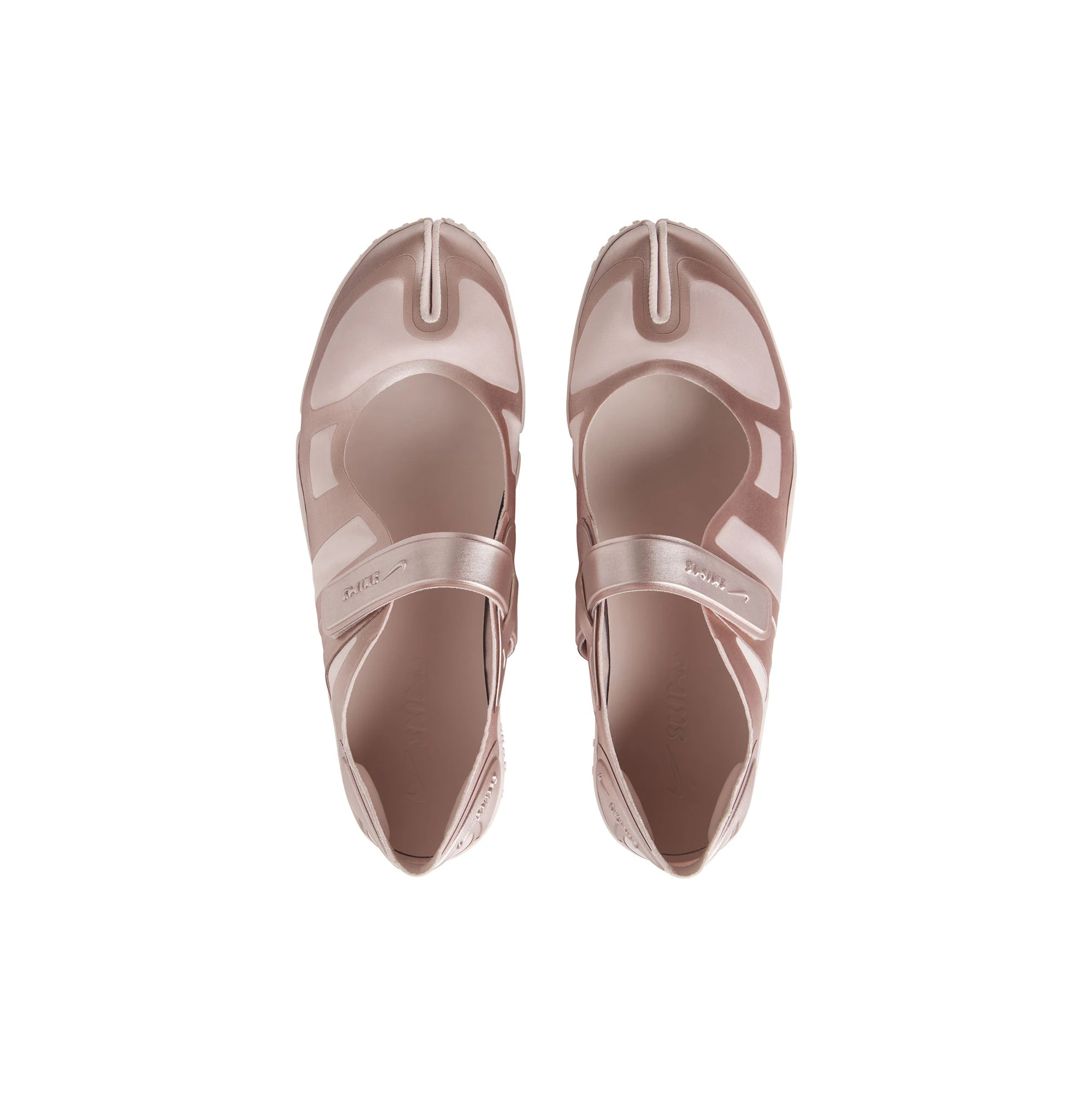 NikeSKIMS FOOTWEAR SATIN RIFT | SILT RED/SILT RED-SILT RED FLAT ON A WHITE BACKGROUND