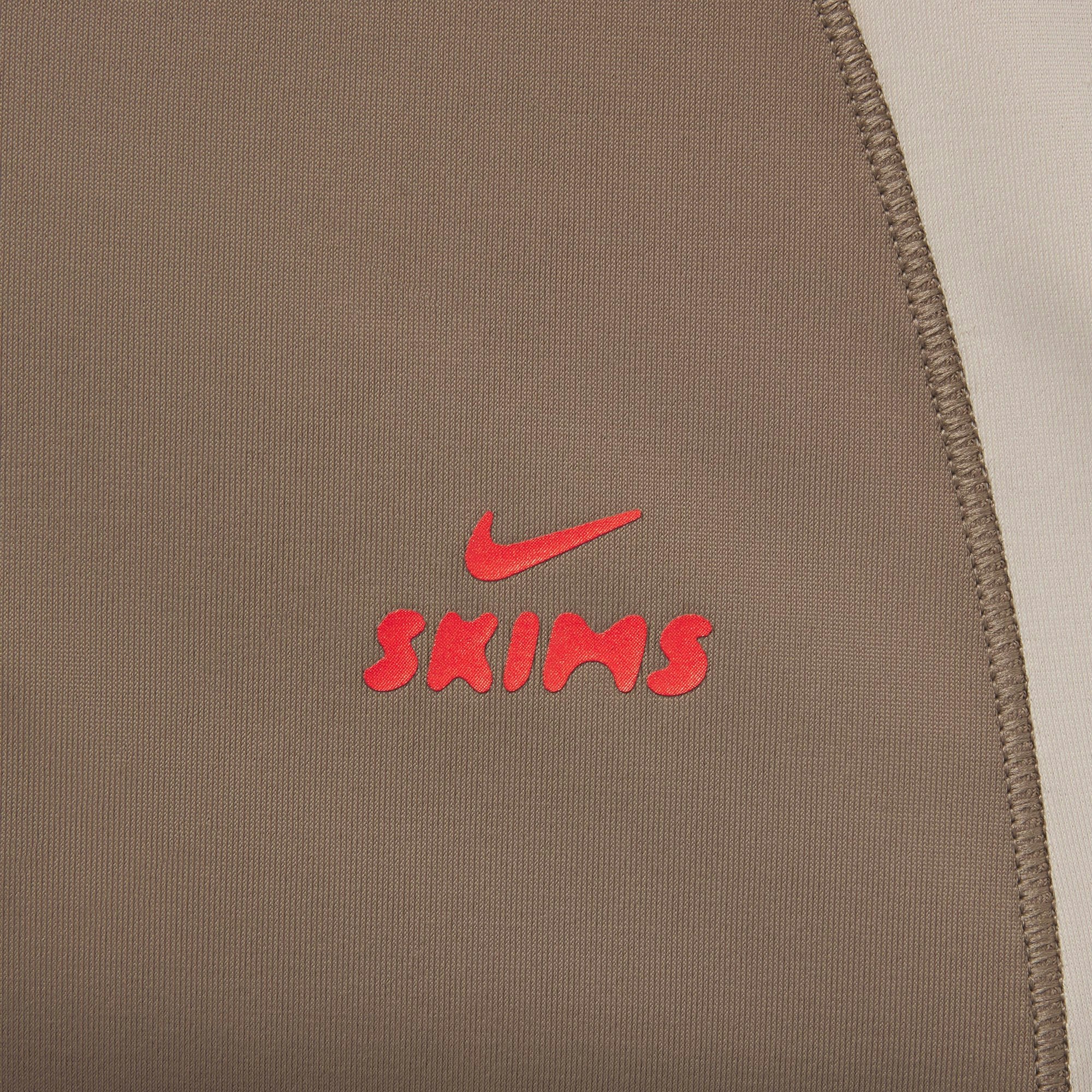 NikeSKIMS SHINE PADDED HALF SLEEVE CROP TOP | TRUFFLE AND STONE ADDITIONAL FABRIC DETAILS