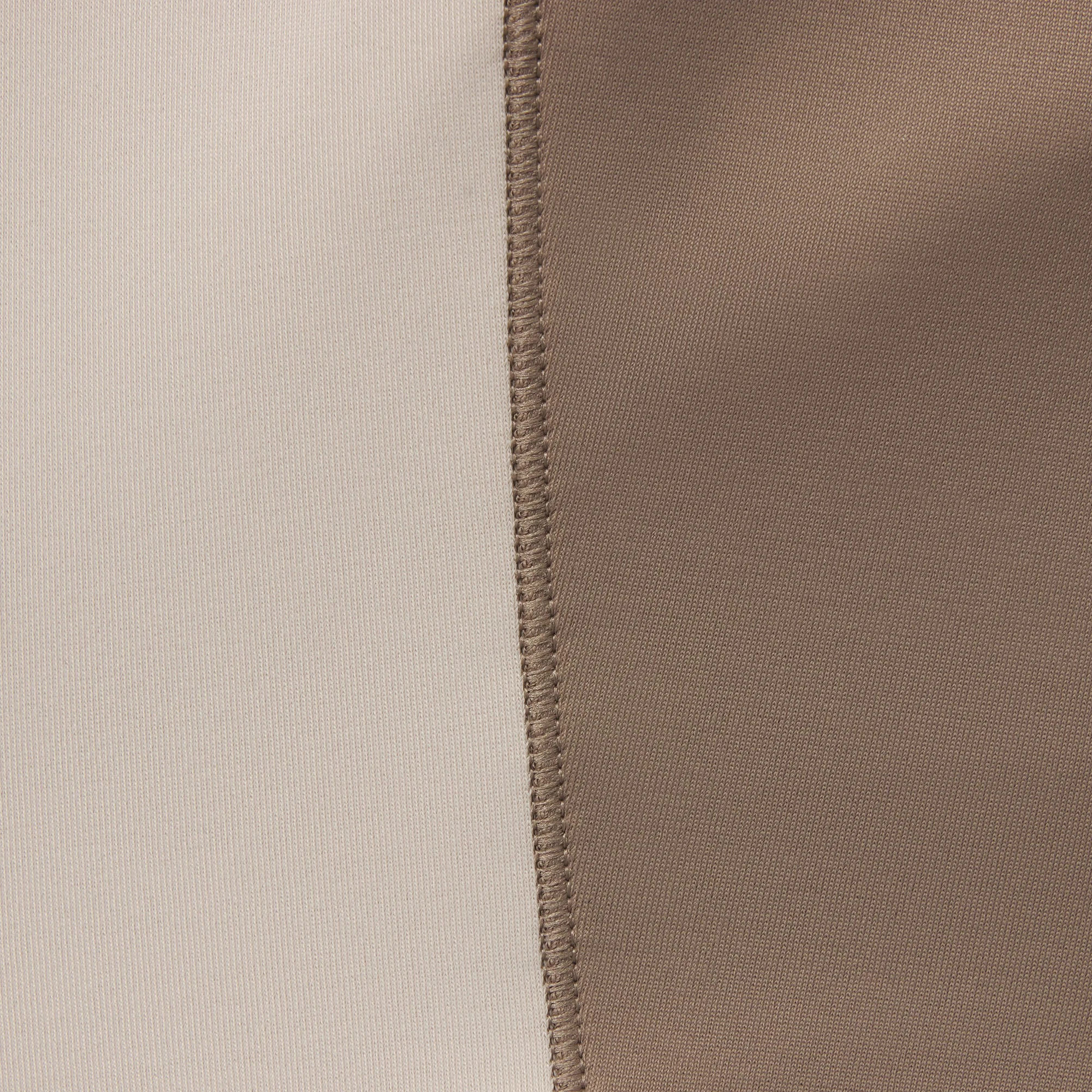 NikeSKIMS SHINE ZIP FRONT LONG ONESIE | TRUFFLE AND STONE ADDITIONAL FABRIC DETAILS