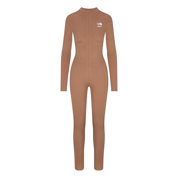 THE NORTH FACE X SKIMS REFINA BODYSUIT | SIENNA FLAT ON A WHITE BACKGROUND | FLT