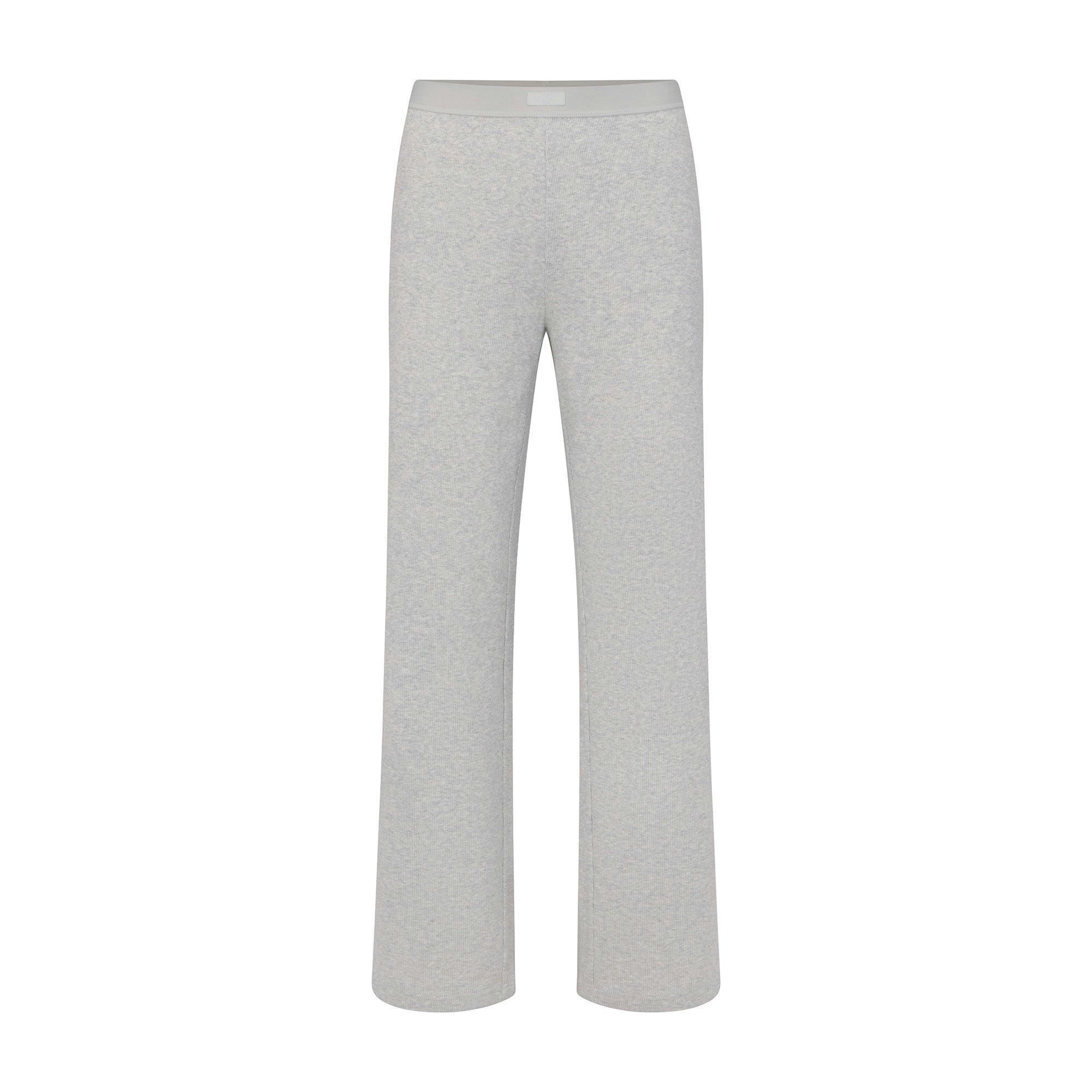 COTTON RIB PANT | LIGHT HEATHER GREY FLAT ON A WHITE BACKGROUND | FLT