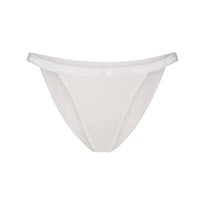 LIGHTWEIGHT COTTON LOGO PICOT STRING BIKINI