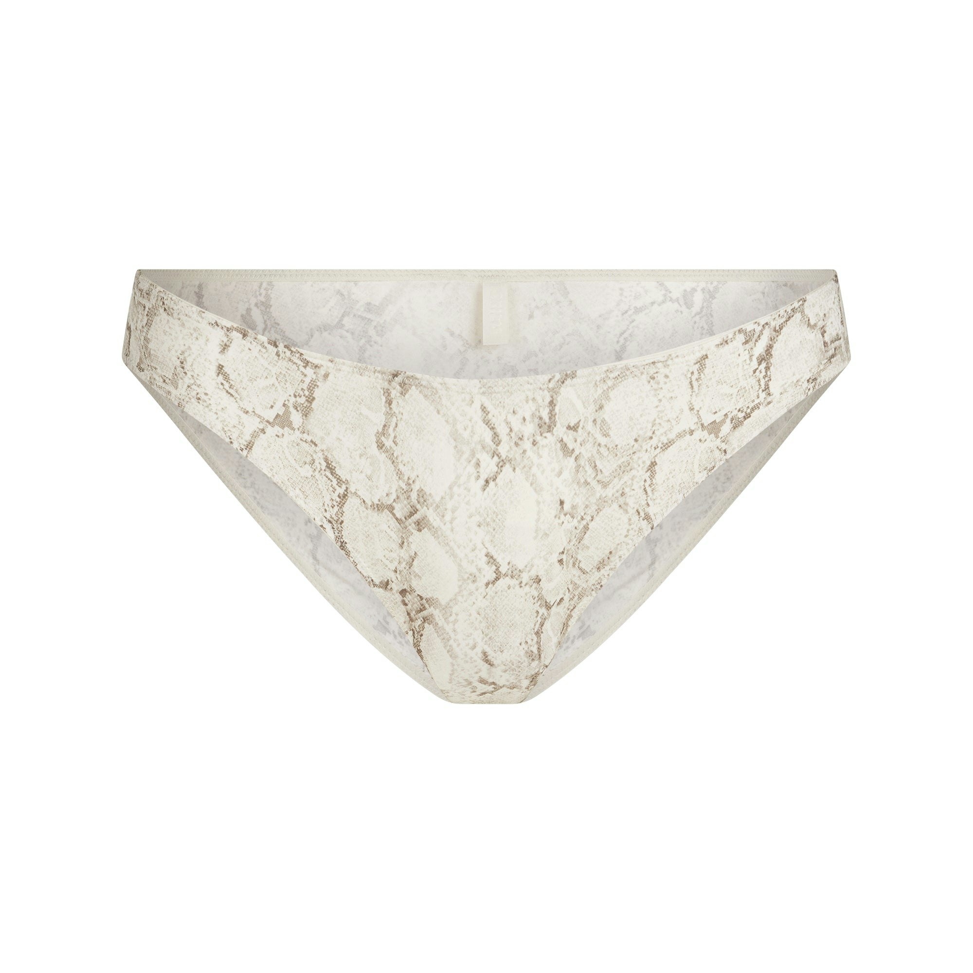 SHINE FOUNDATIONS DIPPED BIKINI | STONE PASTEL SNAKE PRINT FLAT ON A WHITE BACKGROUND | FLT