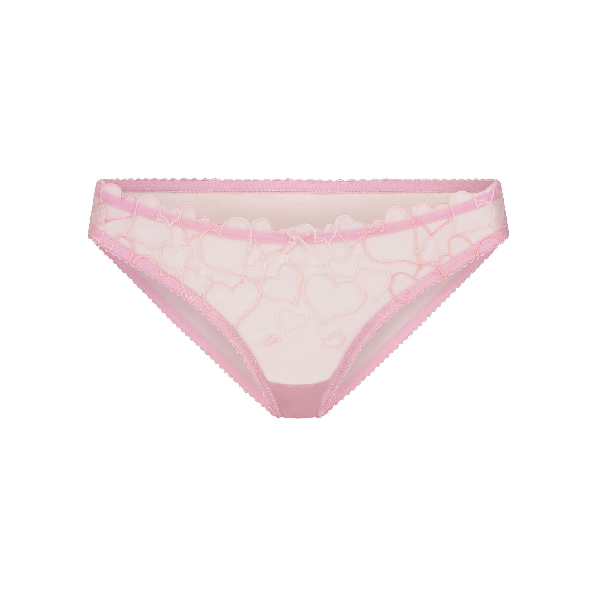 EMBROIDERED TULLE BIKINI | BUBBLE GUM FLAT ON A WHITE BACKGROUND | FLT