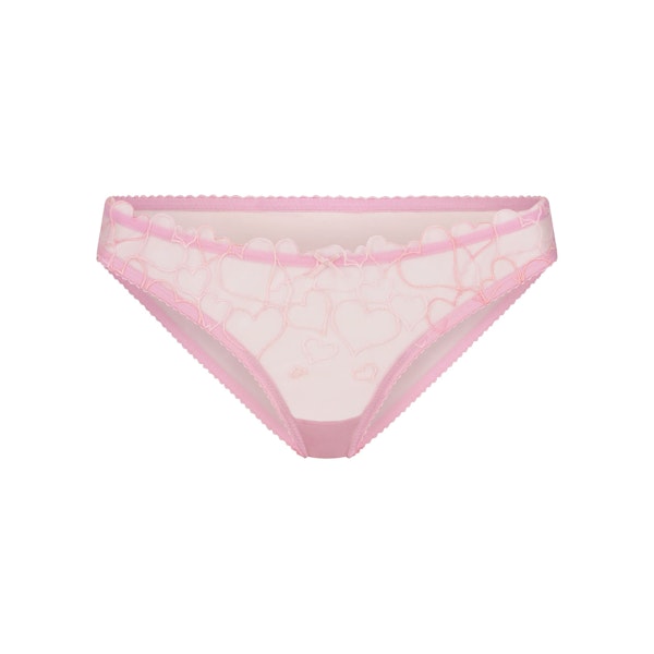 EMBROIDERED TULLE BIKINI | BUBBLE GUM FLAT ON A WHITE BACKGROUND | FLT