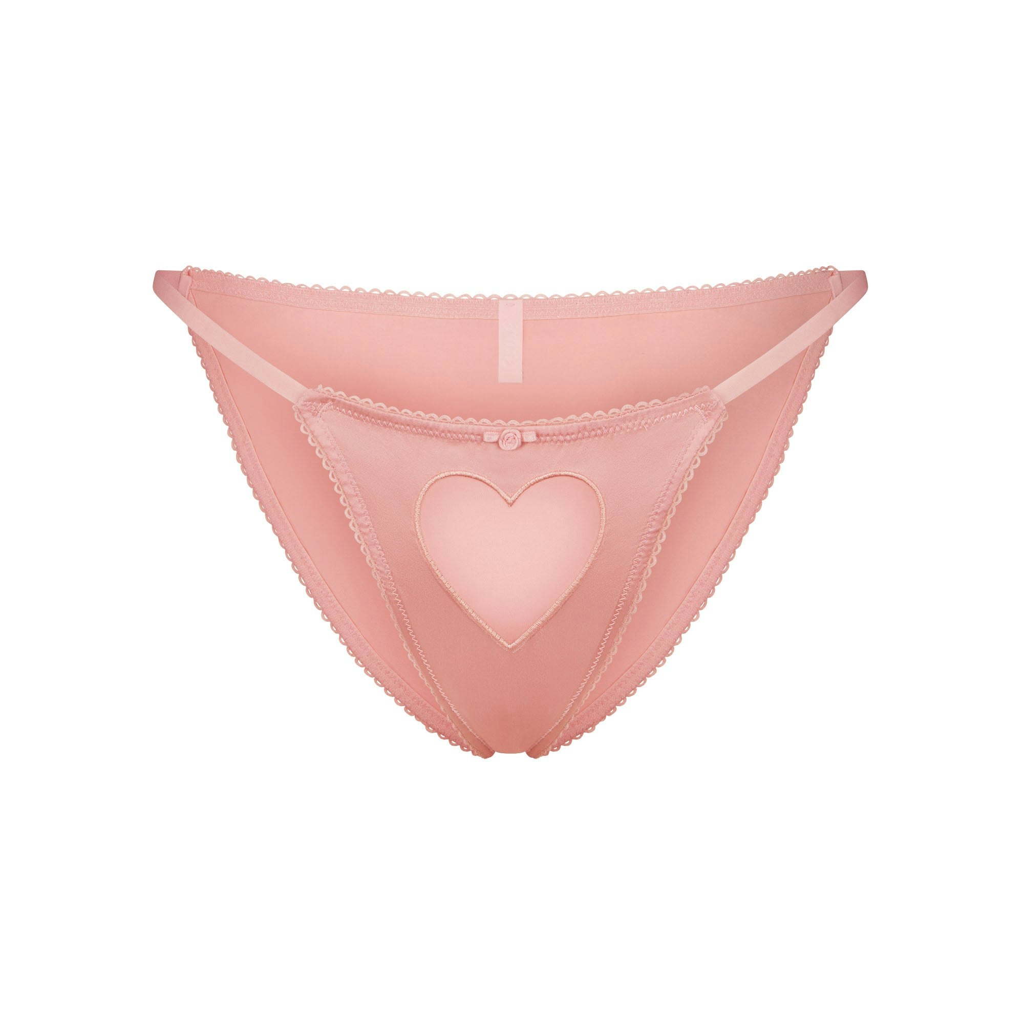 NOVELTY INTIMATES TULLE HEART SILK BIKINI | BALLET FLAT ON A WHITE BACKGROUND | FLT