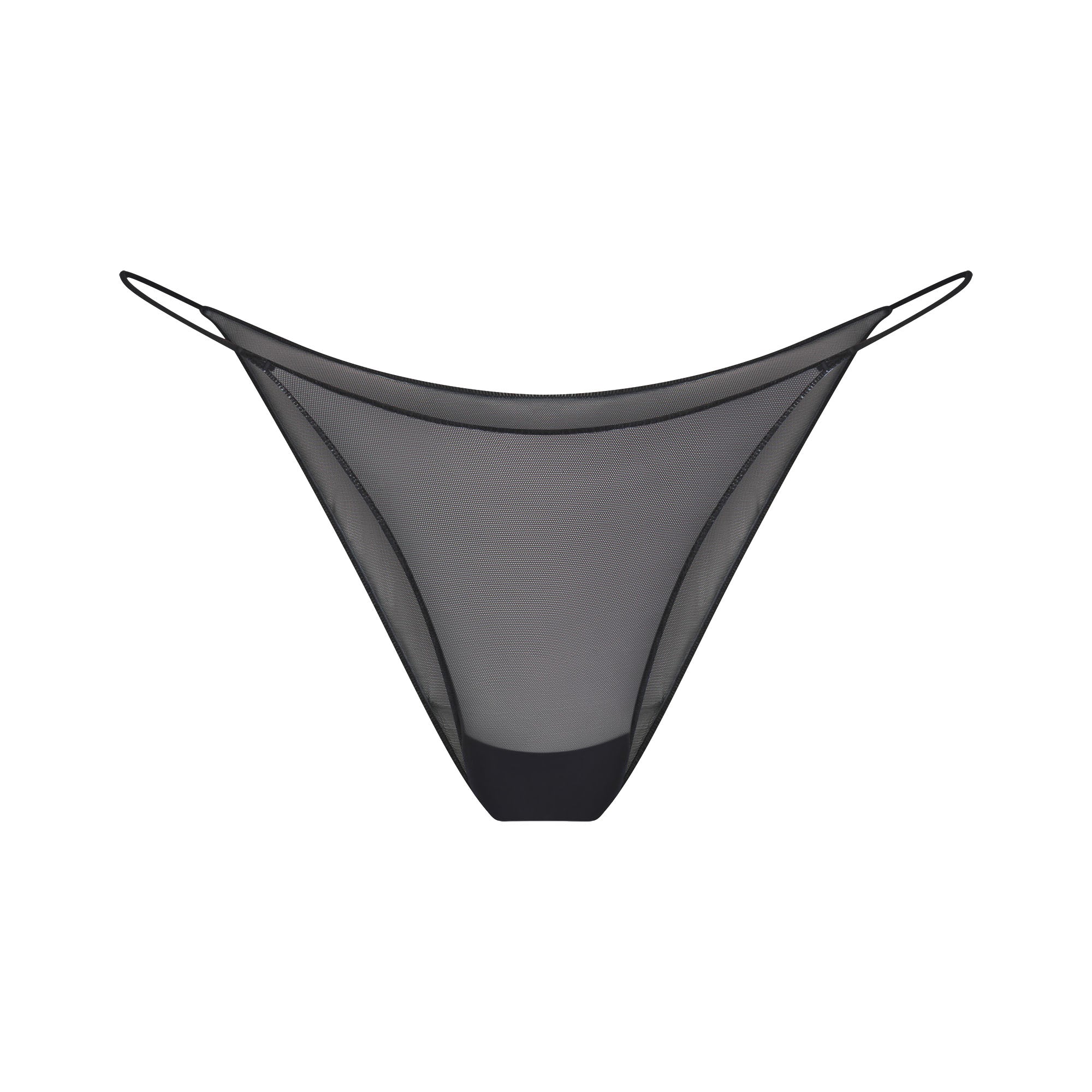 ULTRA FINE MESH STRING BIKINI | OBSIDIAN FLAT ON A WHITE BACKGROUND | FLT