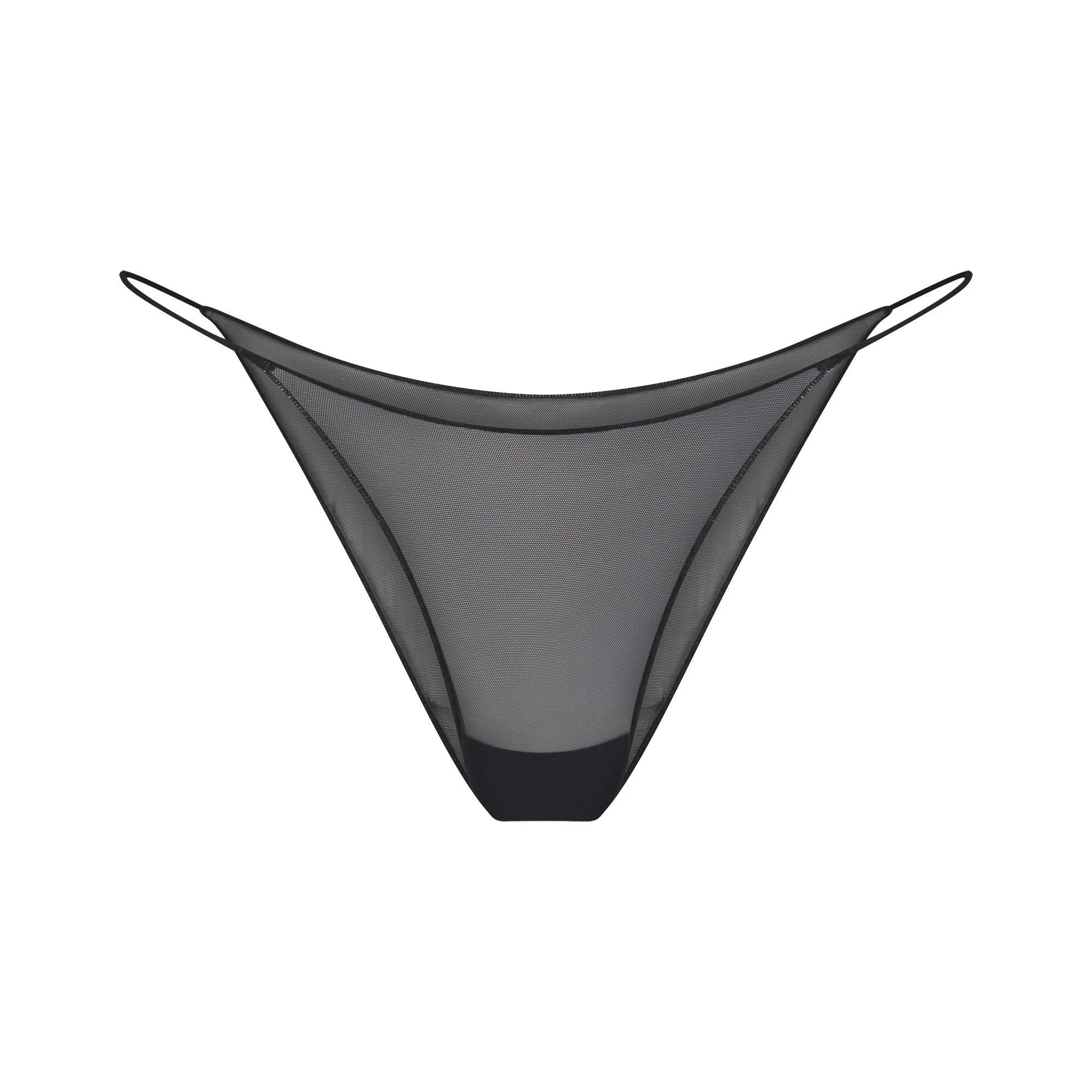 ULTRA FINE MESH STRING BIKINI | OBSIDIAN FLAT ON A WHITE BACKGROUND | FLT