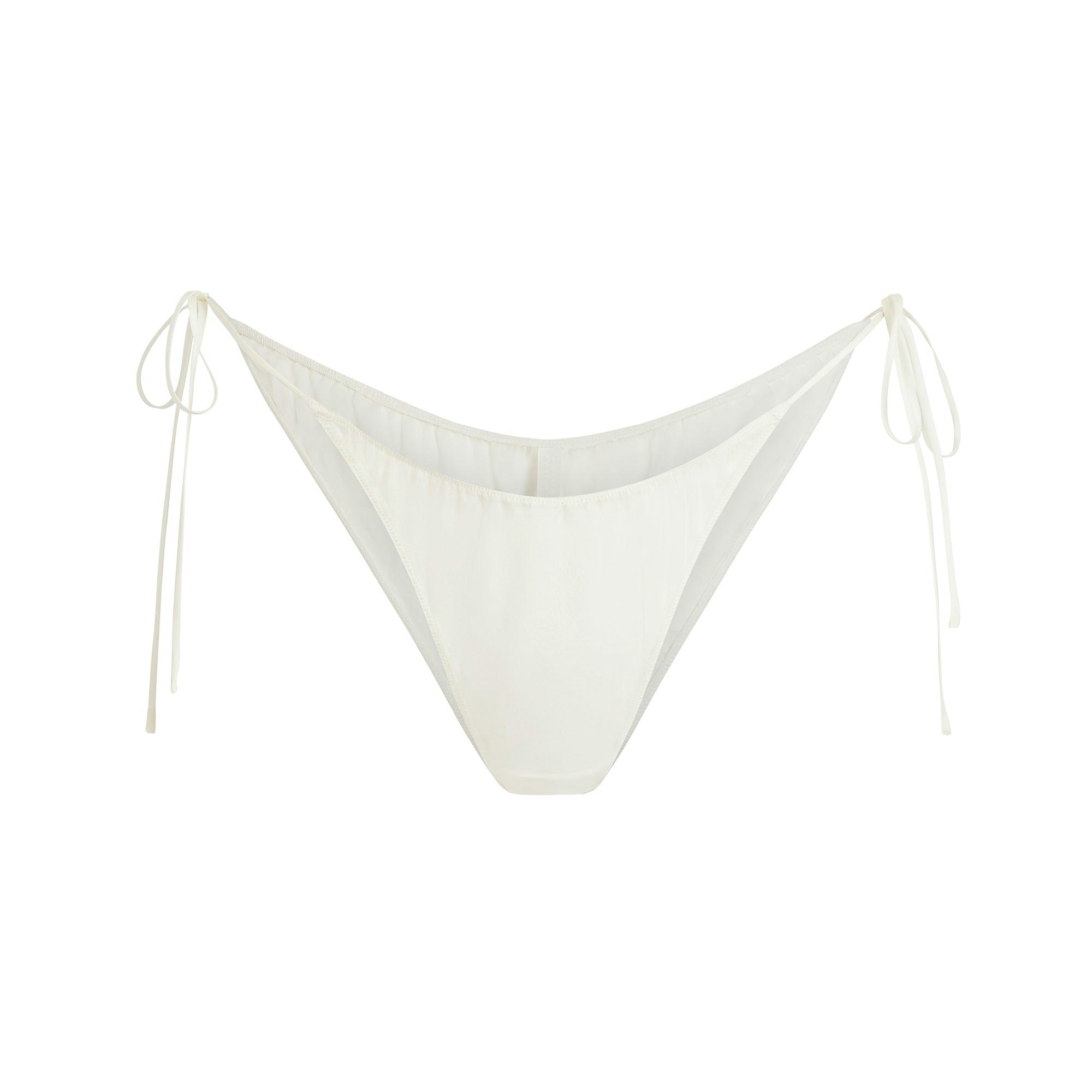 SKIMS ROMANCE TIE SIDE BIKINI | IVORY FLAT ON A WHITE BACKGROUND | FLT