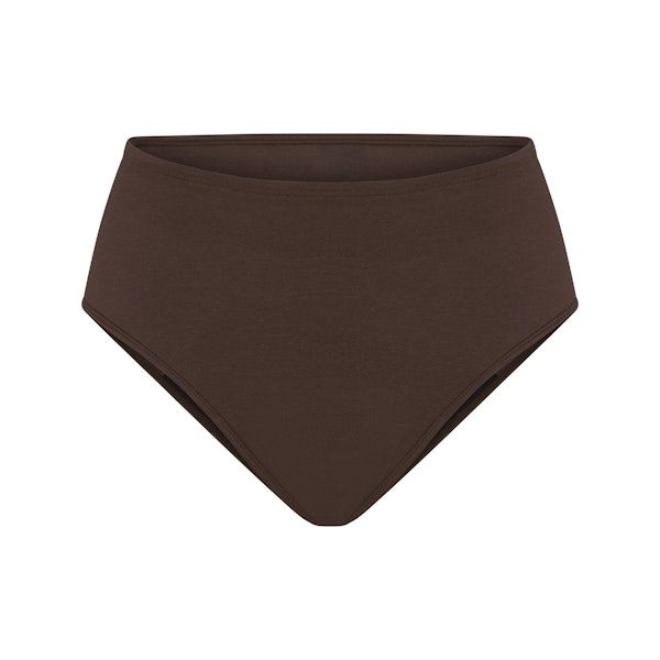 PERIOD PANTIES BRIEF | ESPRESSO FLAT ON A WHITE BACKGROUND | FLT