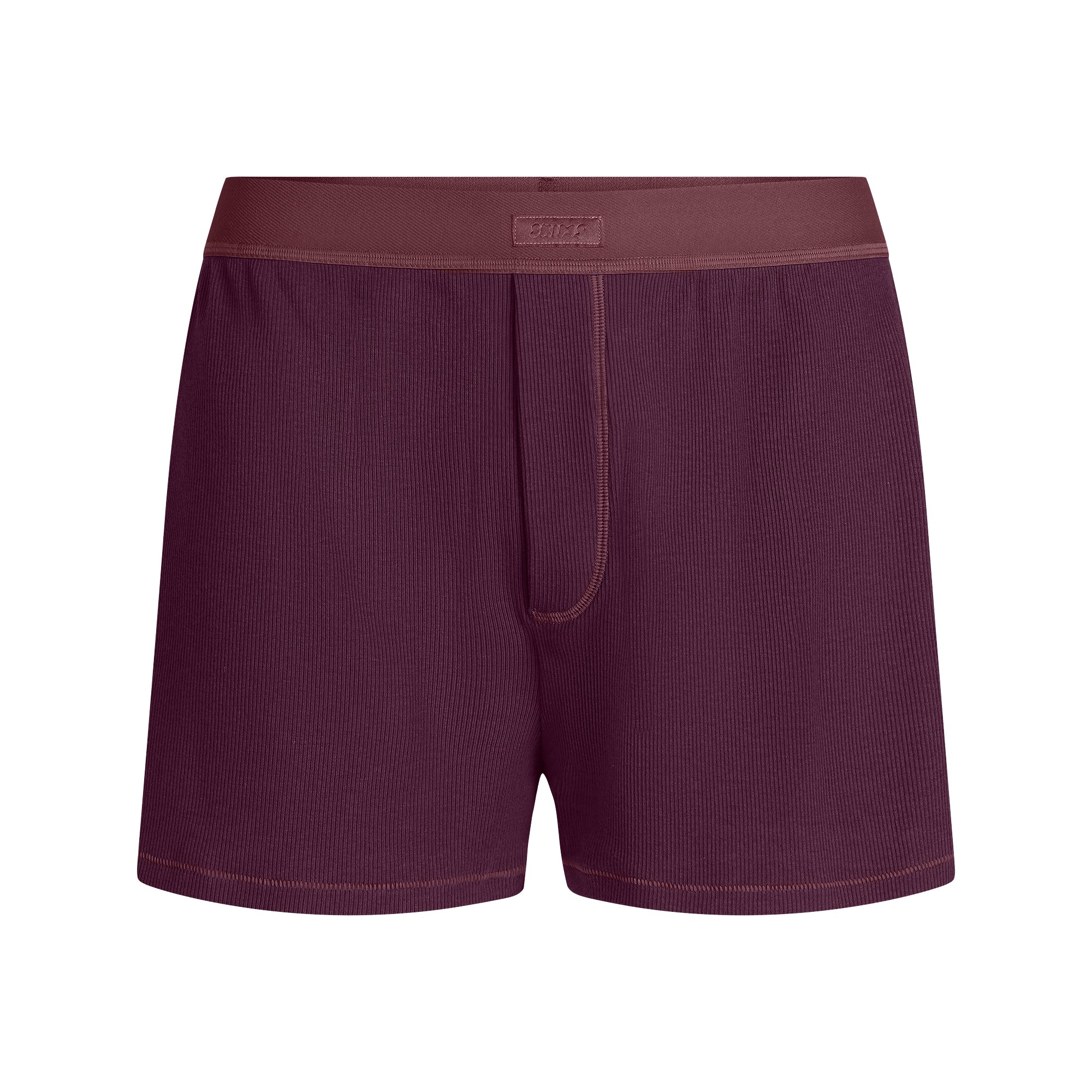 【SKIMS】COTTON RIB LOOSE BOXER▲ランジェリー COTTON RIB LOOSE BOXER | CURRANT