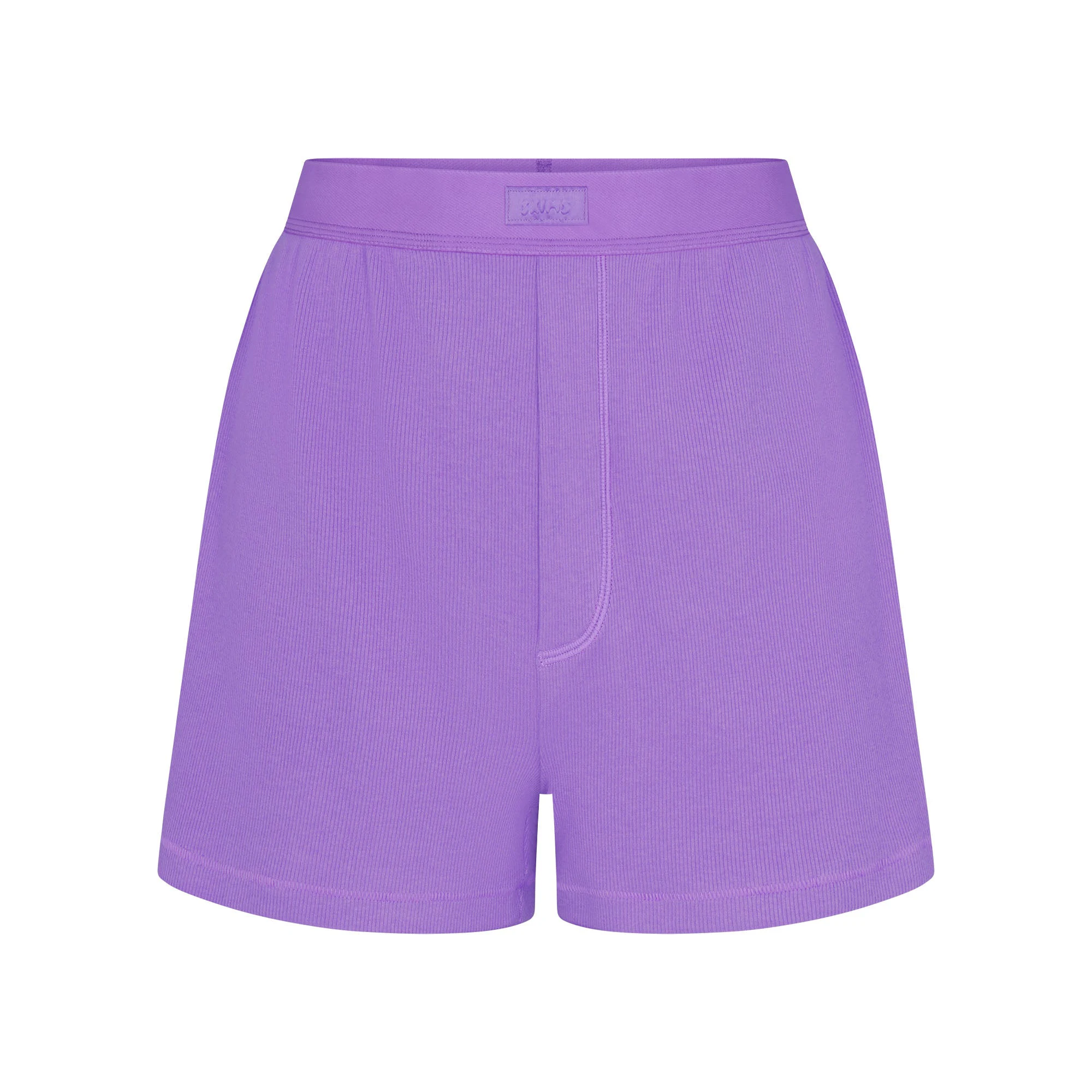 COTTON RIB LOOSE BOXER | ULTRA VIOLET(BOXERS, BOTTOMS) FLAT ON A WHITE BACKGROUND | FLT