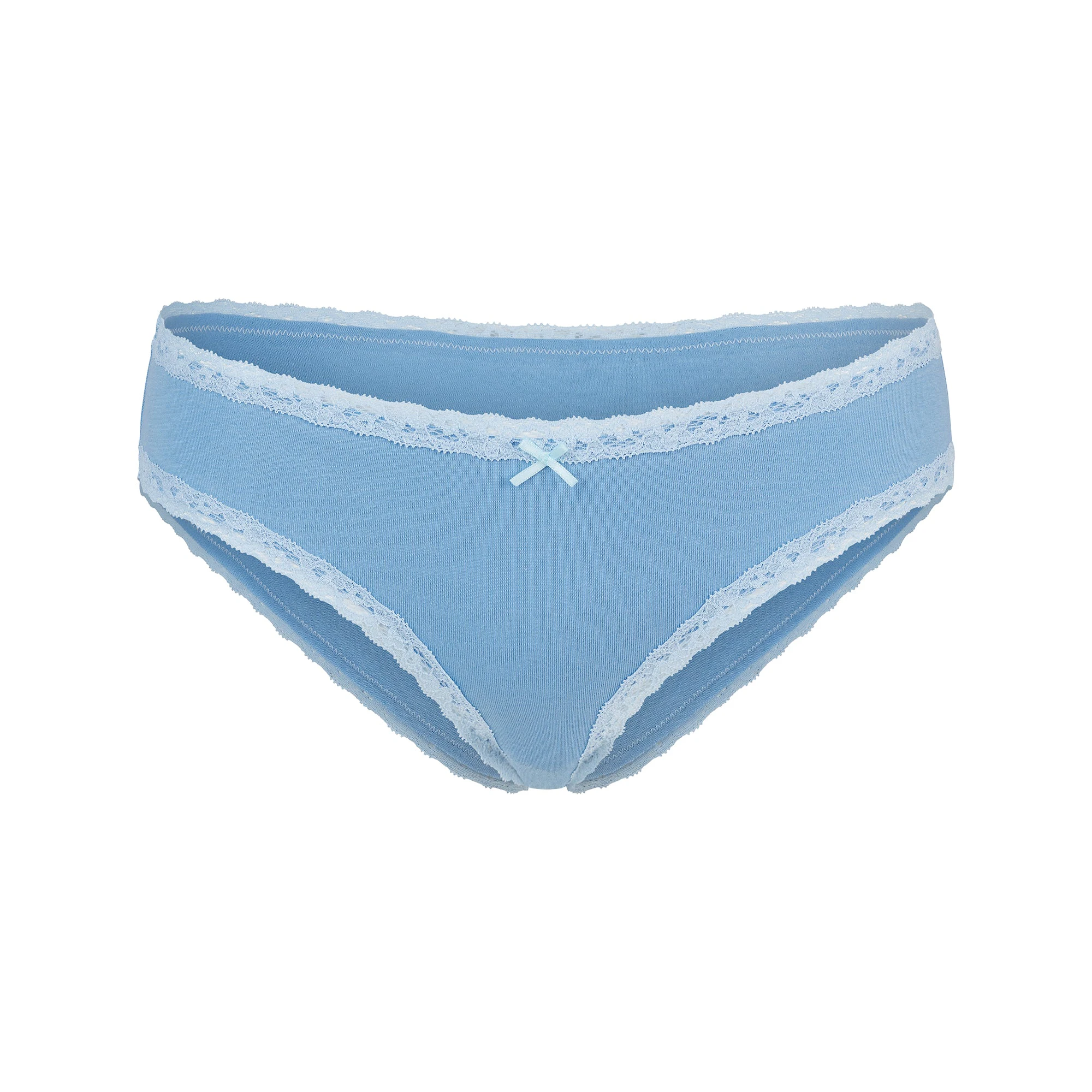 LIGHTWEIGHT COTTON JERSEY LACE BRIEF | MARINA FLAT ON A WHITE BACKGROUND | FLT