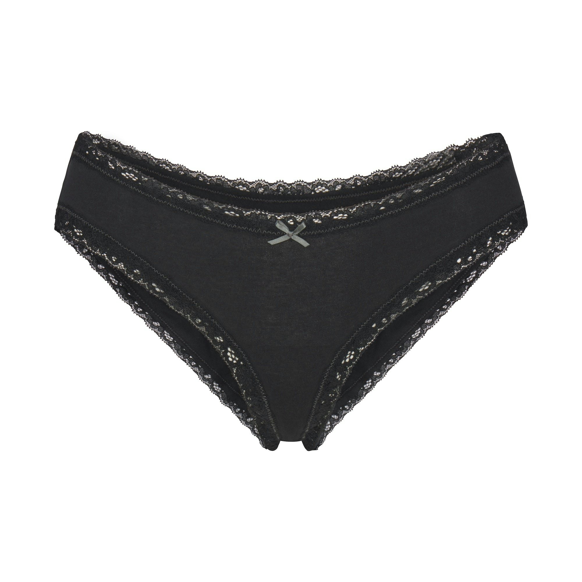 LIGHTWEIGHT COTTON LACE TRIM BRIEF | SOOT FLAT ON A WHITE BACKGROUND | FLT