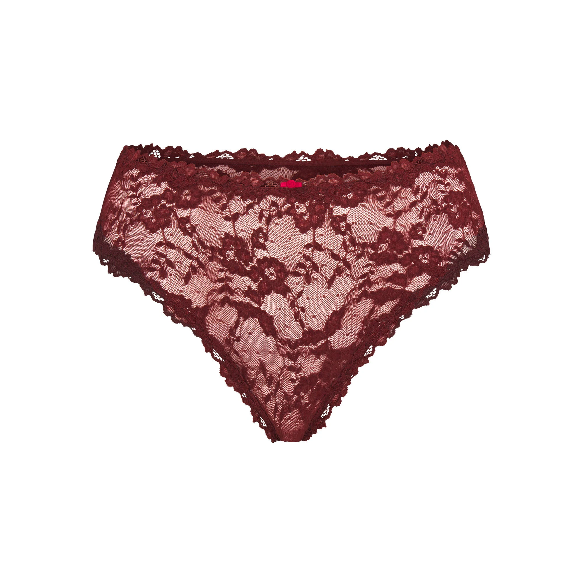 STRETCH LACE BRIEF | OXBLOOD (BRIEFS) FLAT ON A WHITE BACKGROUND | FLT