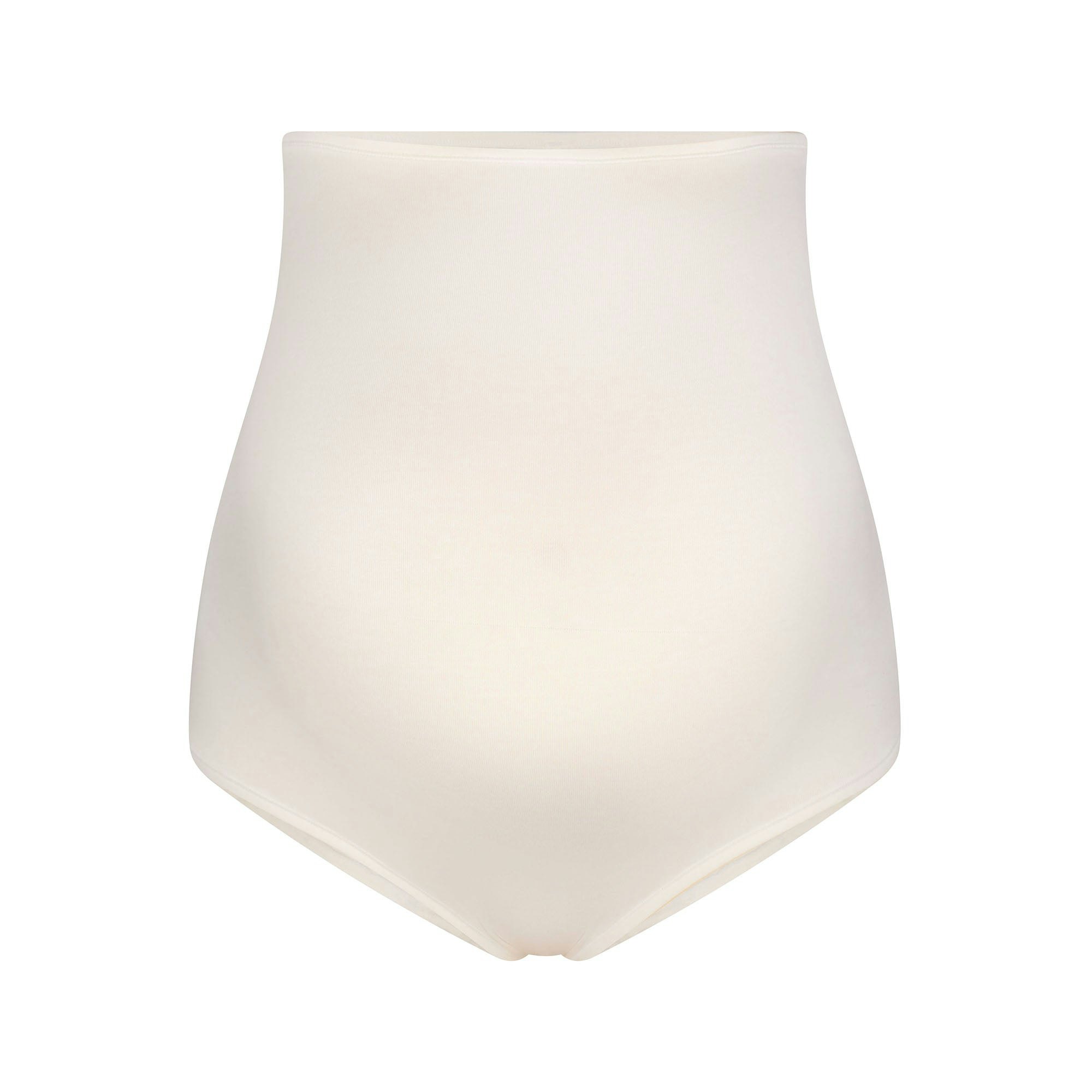 COTTON JERSEY MATERNITY HIGH-WAISTED BRIEF | MARBLE FLAT ON A WHITE BACKGROUND | FLT