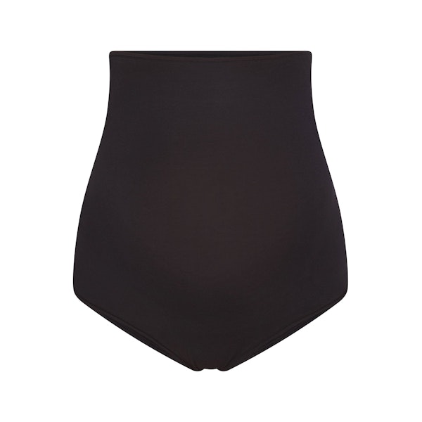 COTTON JERSEY MATERNITY HIGH-WAISTED BRIEF | SOOT FLAT ON A WHITE BACKGROUND | FLT