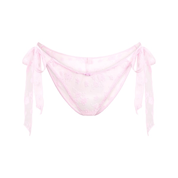 SPRING INTIMATES TIE SIDE BRIEF | CHERRY BLOSSOM TWO TONE FLAT ON A WHITE BACKGROUND | FLT