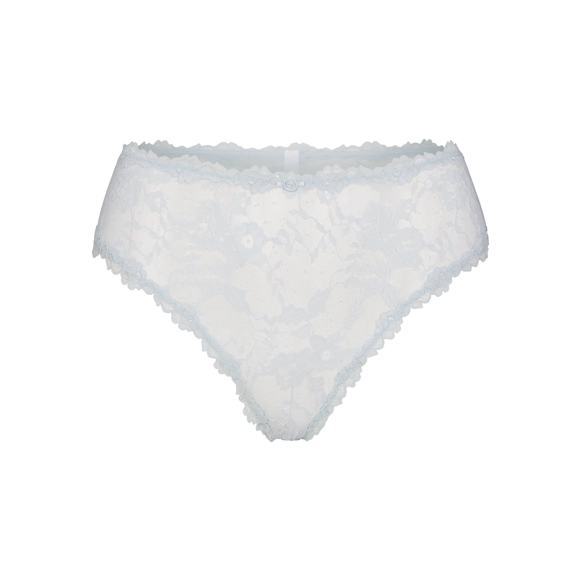 STRETCH LACE BRIEF | POWDER BLUE FLAT ON A WHITE BACKGROUND | FLT