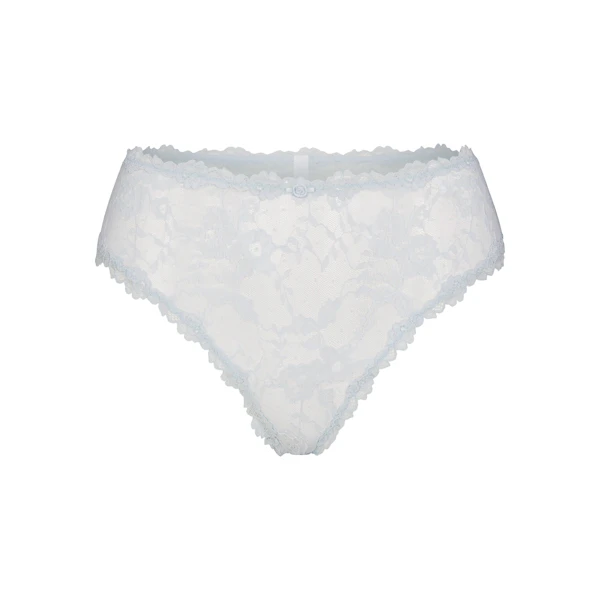 STRETCH LACE BRIEF | POWDER BLUE FLAT ON A WHITE BACKGROUND | FLT