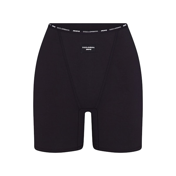 DOLCE&GABBANA X SKIMS COTTON JERSEY BOXER | ONYX (BOXERS) FLAT ON A WHITE BACKGROUND | FLT