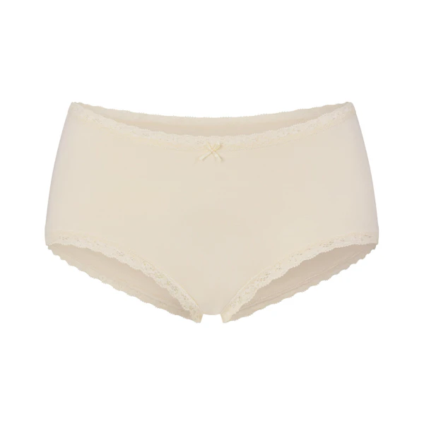 LIGHTWEIGHT COTTON LACE BOY SHORT | BUTTER TONAL FLAT ON A WHITE BACKGROUND | FLT