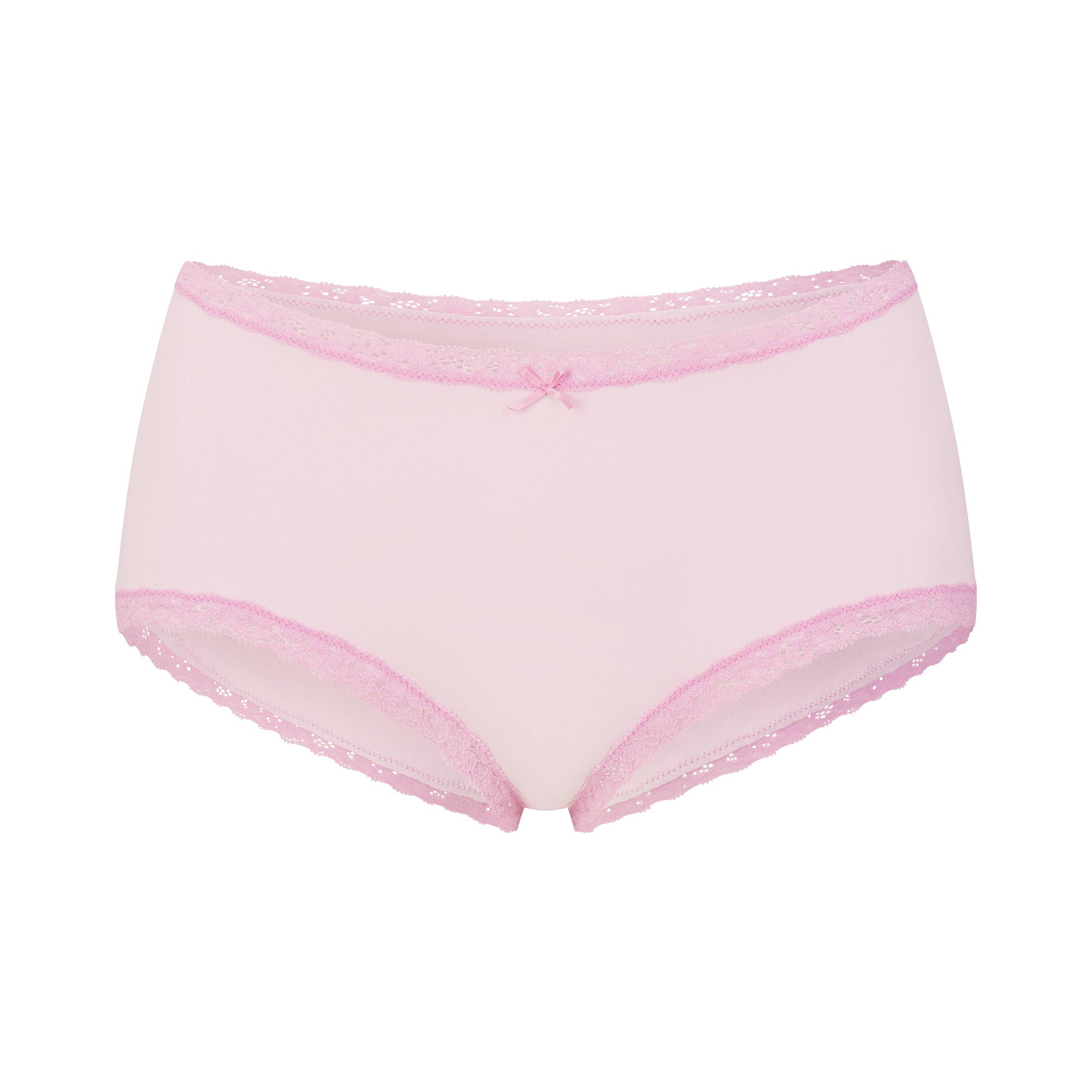 LIGHTWEIGHT COTTON LACE BOY SHORT | CHERRY BLOSSOM FLAT ON A WHITE BACKGROUND | FLT