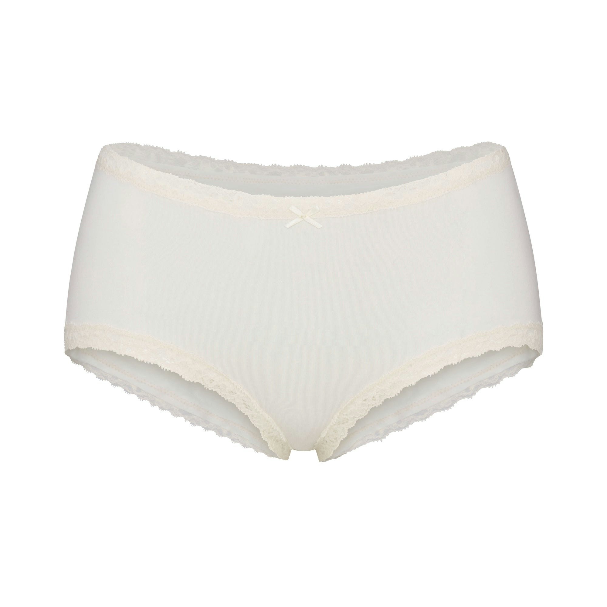 LIGHTWEIGHT COTTON LACE TRIM BOY SHORT | MARBLE FLAT ON A WHITE BACKGROUND | FLT