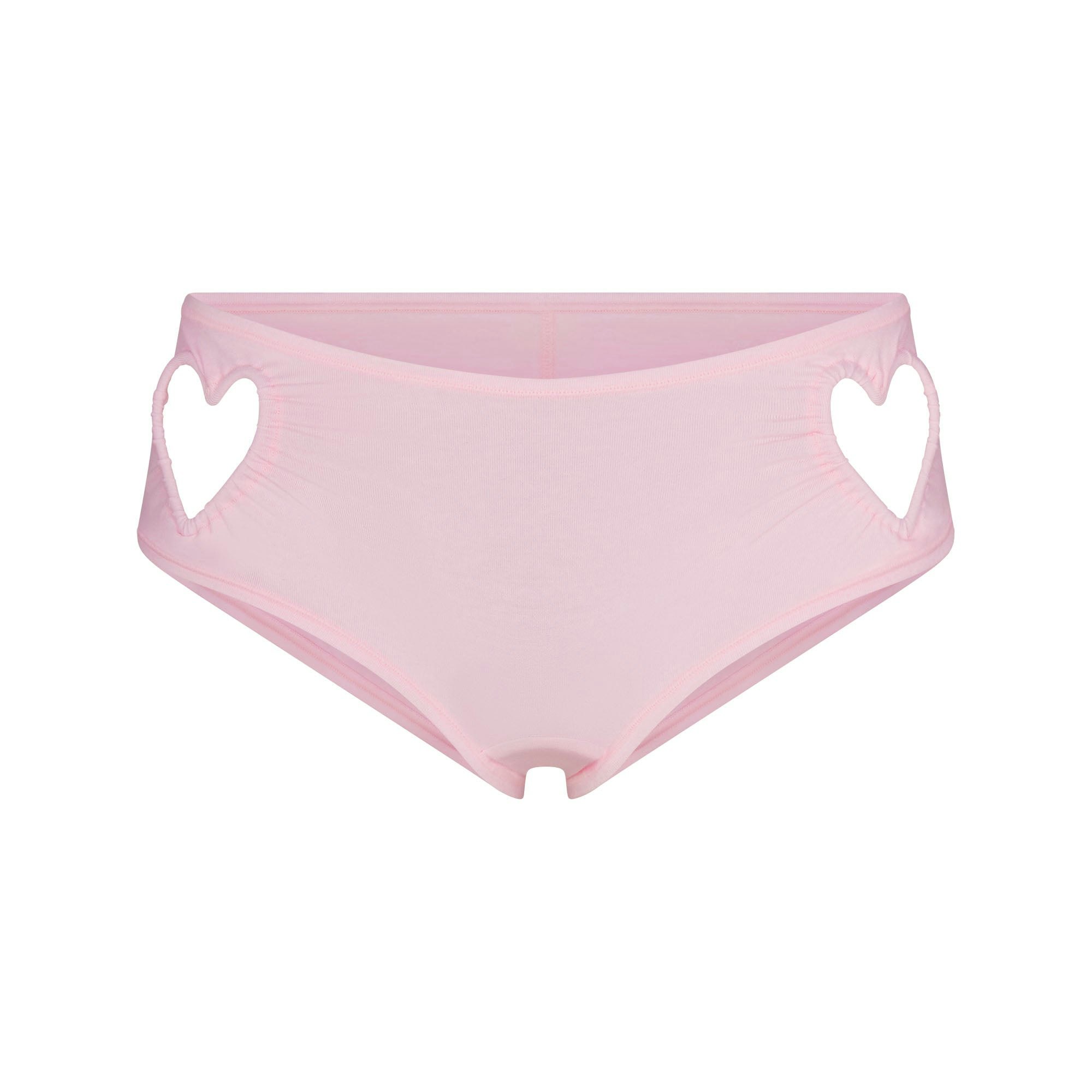 COTTON JERSEY HEART HIPSTER | CHERRY BLOSSOM FLAT ON A WHITE BACKGROUND | FLT