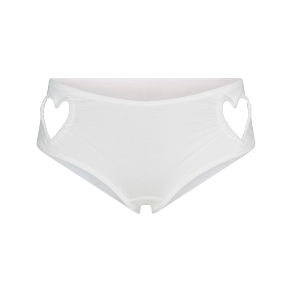 COTTON JERSEY HEART HIPSTER | SNOW FLAT ON A WHITE BACKGROUND | FLT
