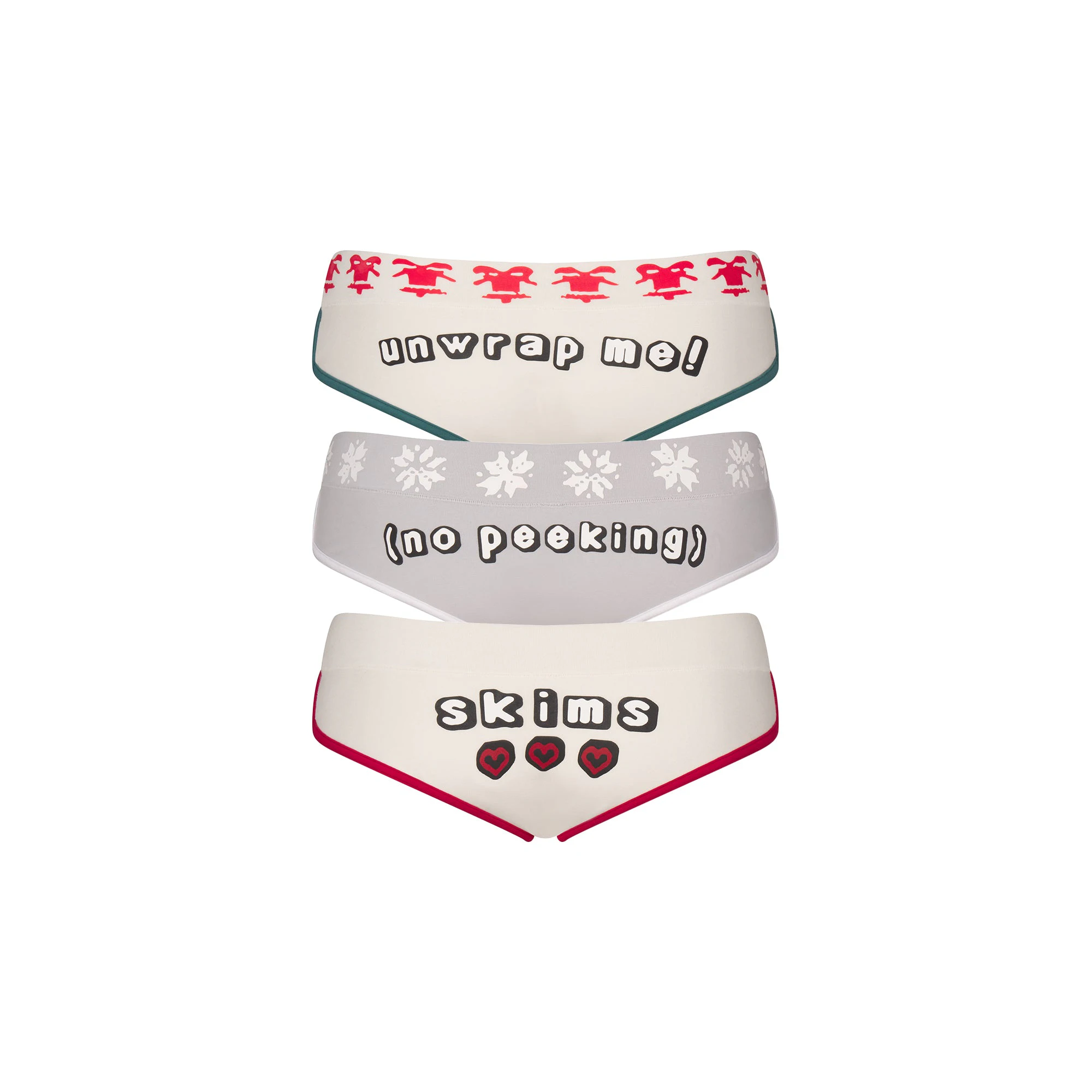 CACTUS PLANT FLEA MARKET X SKIMS COTTON JERSEY MICRO BOY SHORT 3-PACK | YUMMY MULTI FLAT ON A WHITE BACKGROUND | FLT @ | FOCUS: 0.0, 1.0, 0.9