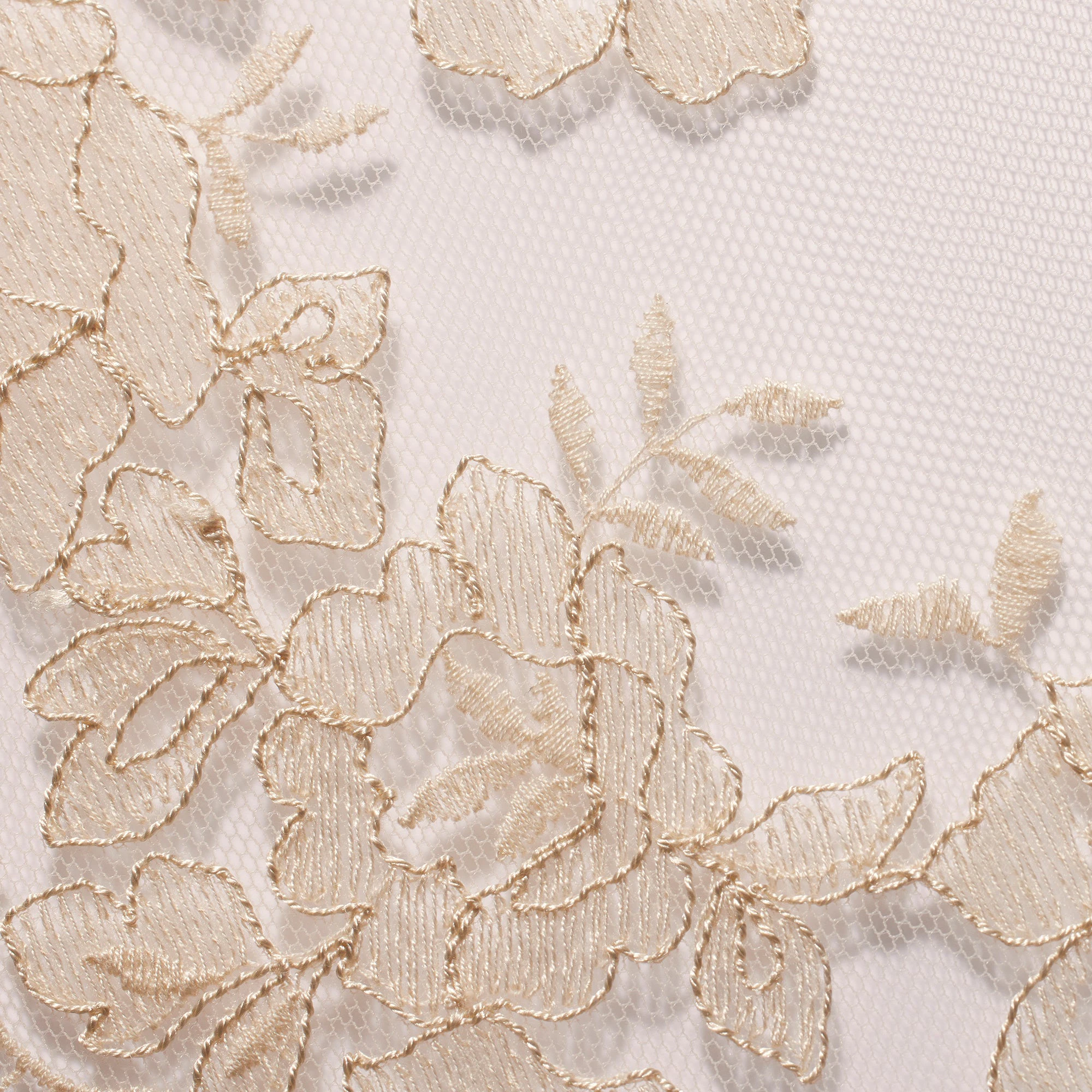 EMBROIDERED LINGERIE UNLINED CORSET | CHAMPAGNE ADDITIONAL FABRIC DETAILS