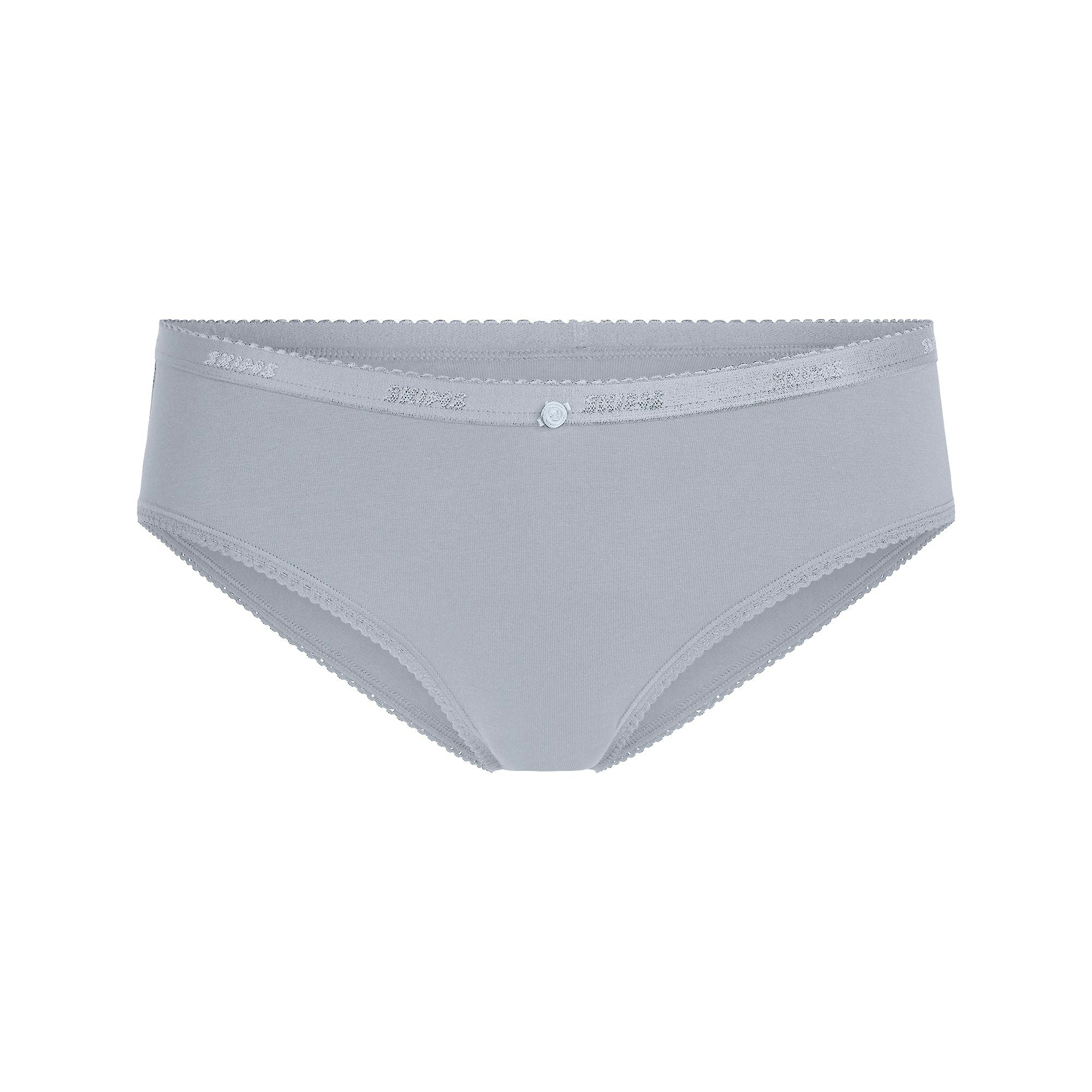 LIGHTWEIGHT COTTON LOGO PICOT HIPSTER | PEARL TONAL FLAT ON A WHITE BACKGROUND | FLT