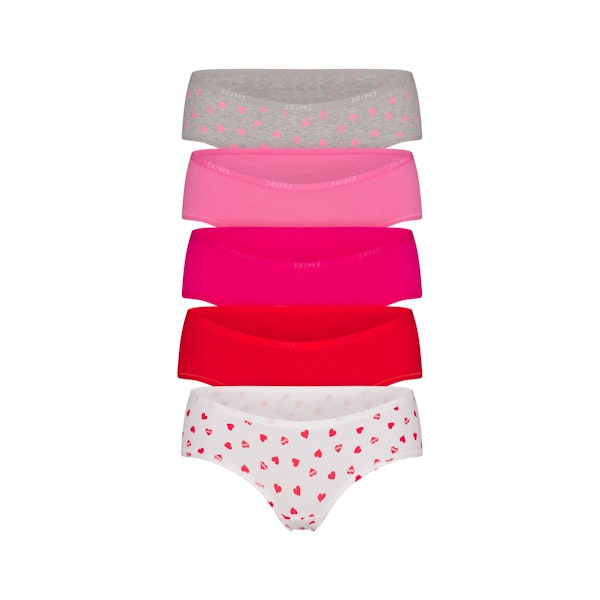 COTTON LOGO HIPSTER 5-PACK | PUNCH MULTI FLAT ON A WHITE BACKGROUND | FLT