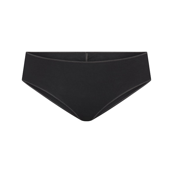 LIGHTWEIGHT COTTON RUCHED BACK HIPSTER | SOOT TONAL FLAT ON A WHITE BACKGROUND | FLT