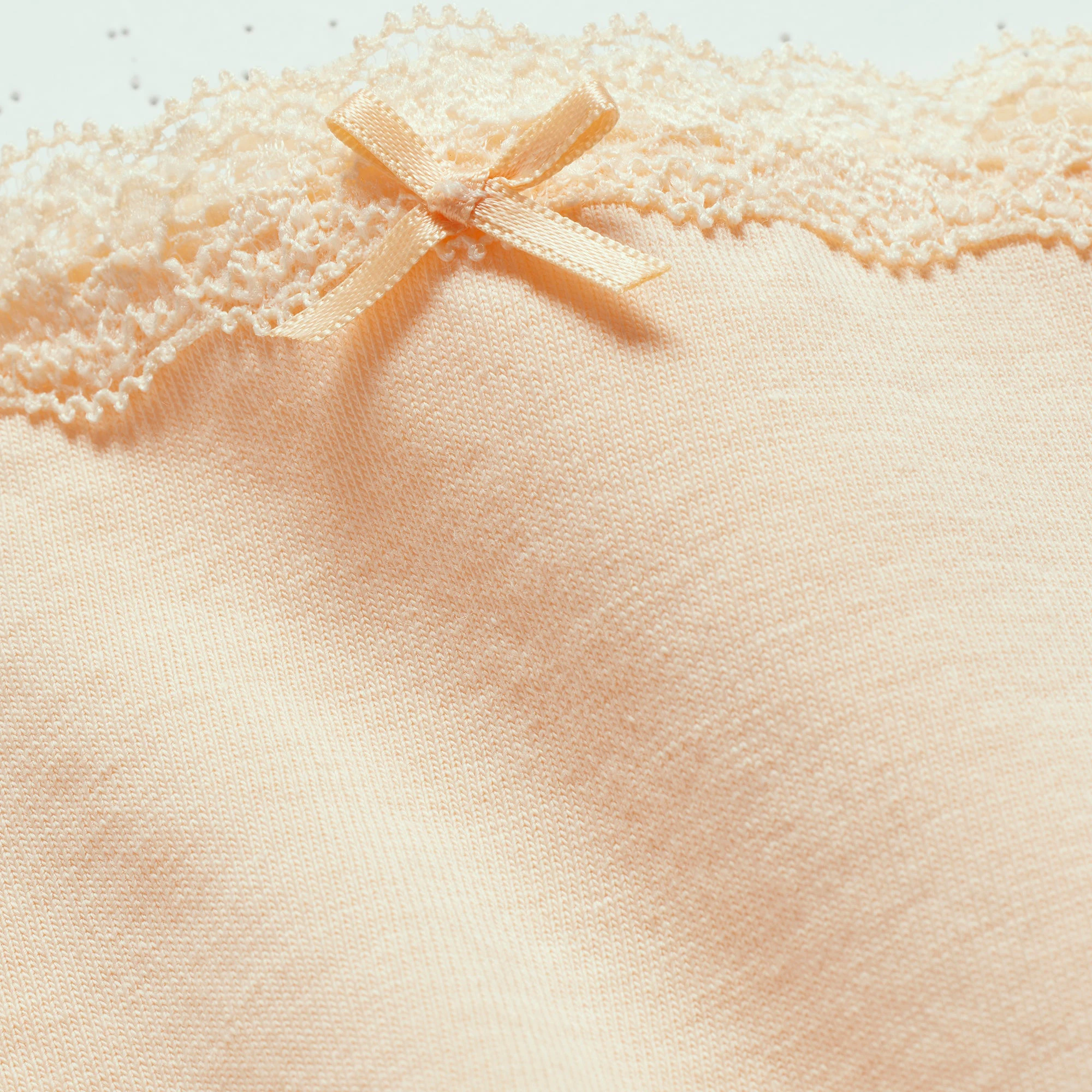 LIGHTWEIGHT COTTON LACE THONG | PEACH ADDITIONAL FABRIC DETAILS
