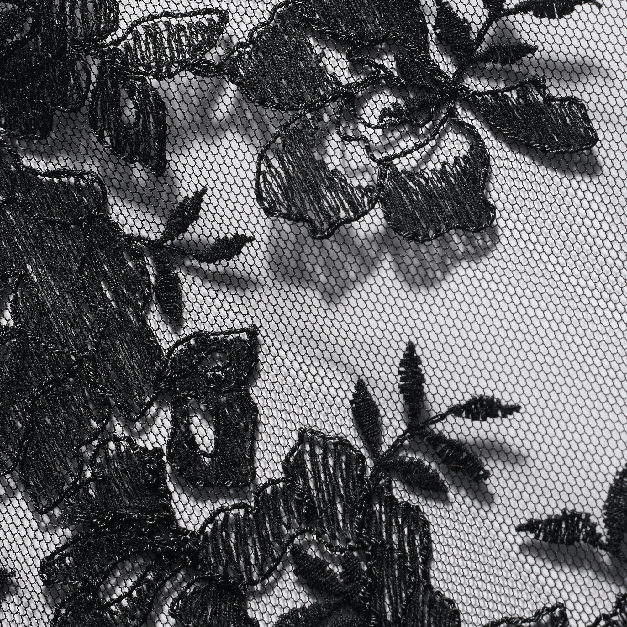 EMBROIDERED LINGERIE UNLINED CORSET | ONYX ADDITIONAL FABRIC DETAILS