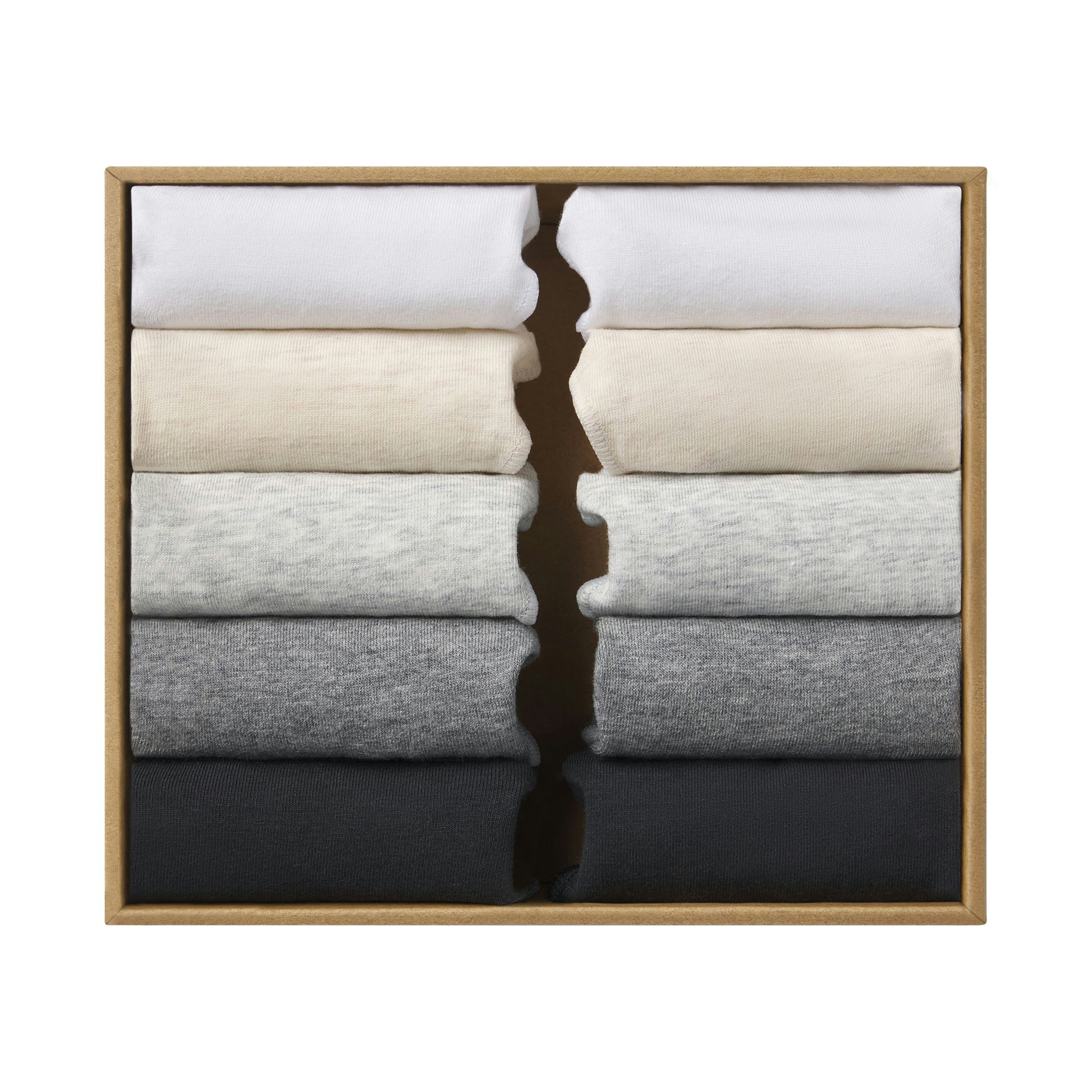 LIGHTWEIGHT Cotton STRING THONG 10-PACK | HEATHER SOOT MULTI FLAT ON A WHITE BACKGROUND