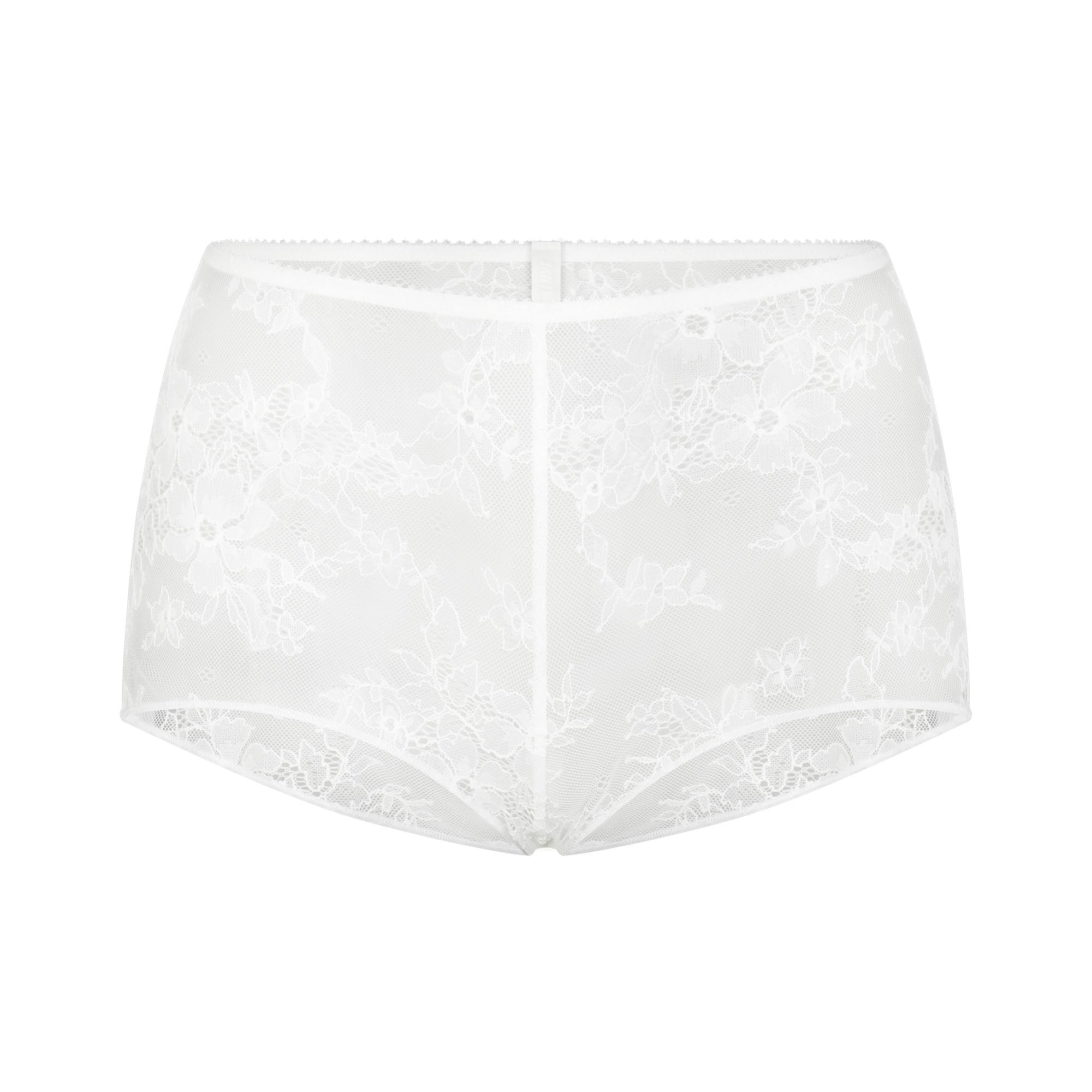White lace boy shorts top