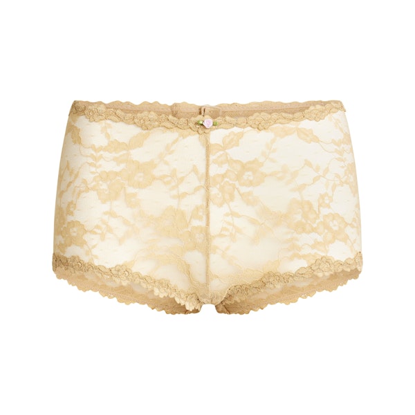 STRETCH LACE BOY SHORT | DELTA FLAT ON A WHITE BACKGROUND | FLT