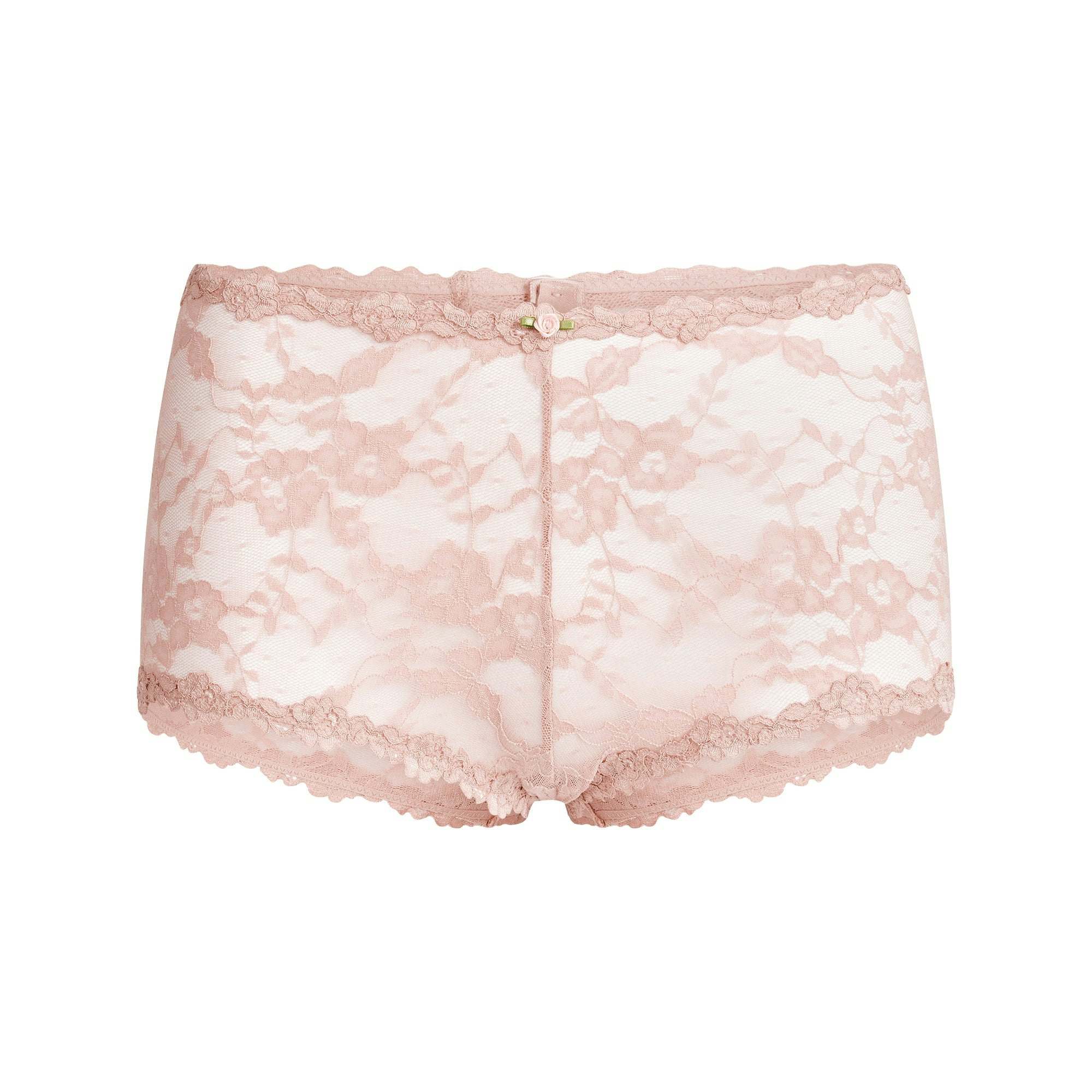 STRETCH LACE BOY SHORT | MORGANITE FLAT ON A WHITE BACKGROUND | FLT