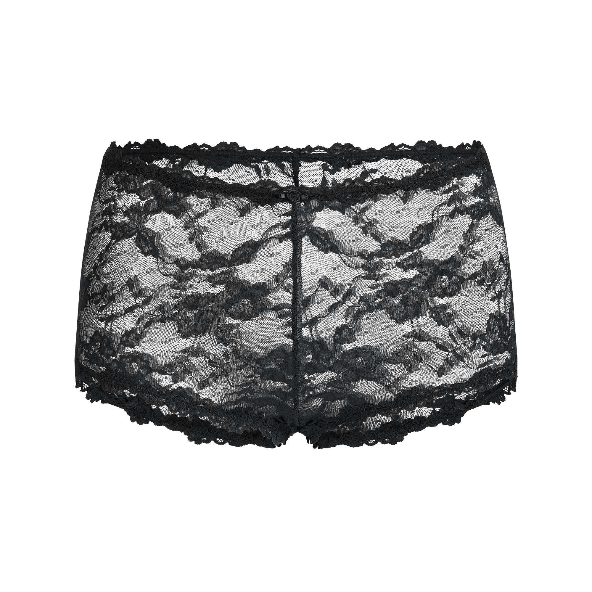 STRETCH LACE BOY SHORT | SOOT FLAT ON A WHITE BACKGROUND | FLT