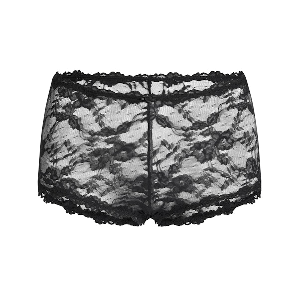 STRETCH LACE BOY SHORT | SOOT FLAT ON A WHITE BACKGROUND | FLT