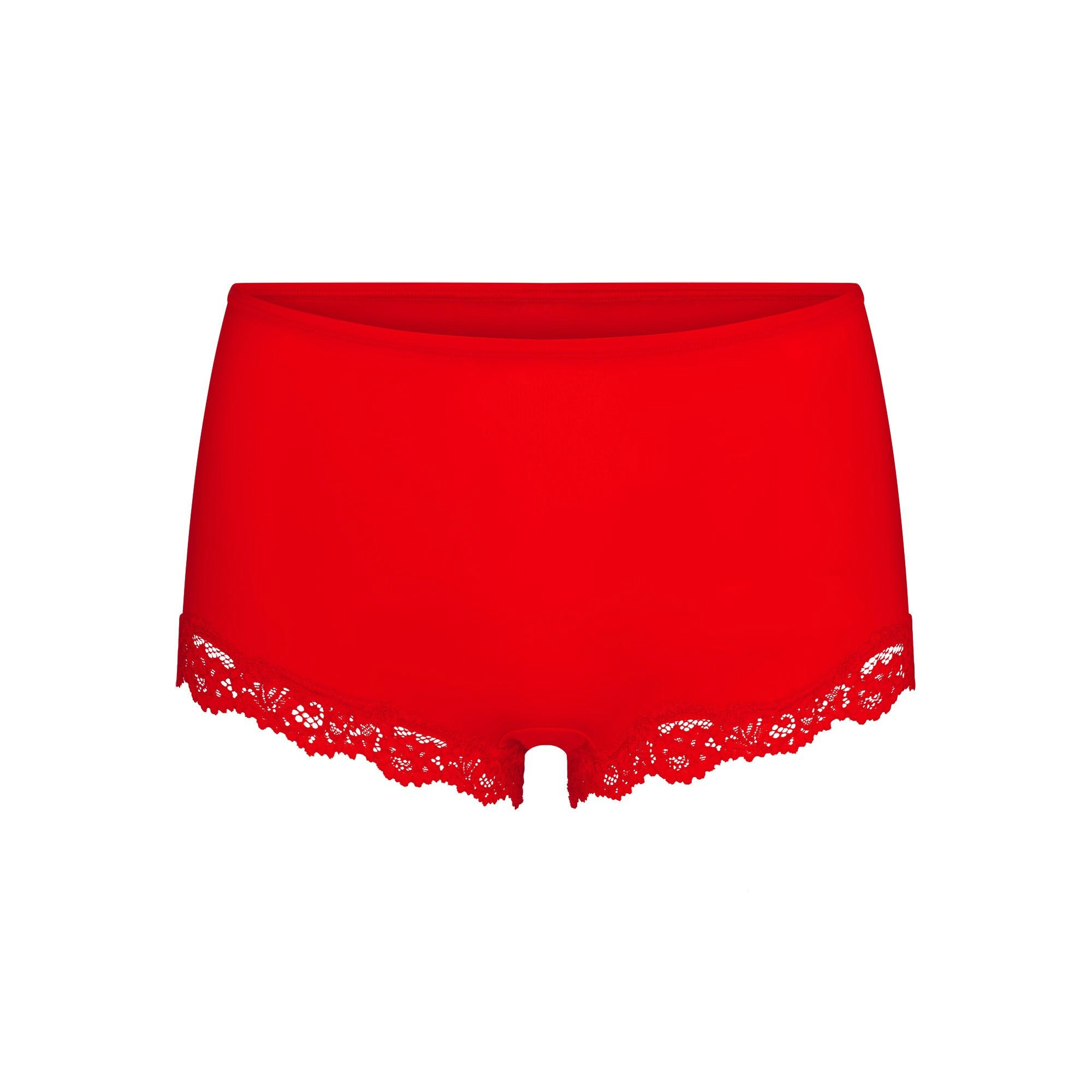 FITS EVERYBODY LACE BOY SHORT | CAYENNE FLAT ON A WHITE BACKGROUND | FLT